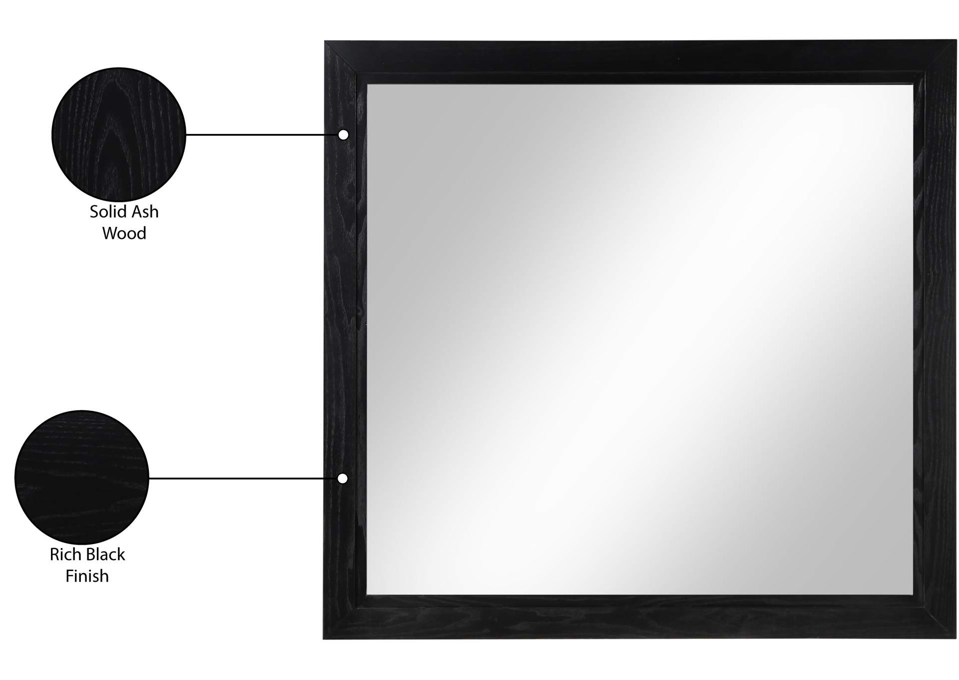 Kent Black Mirror,Meridian Furniture