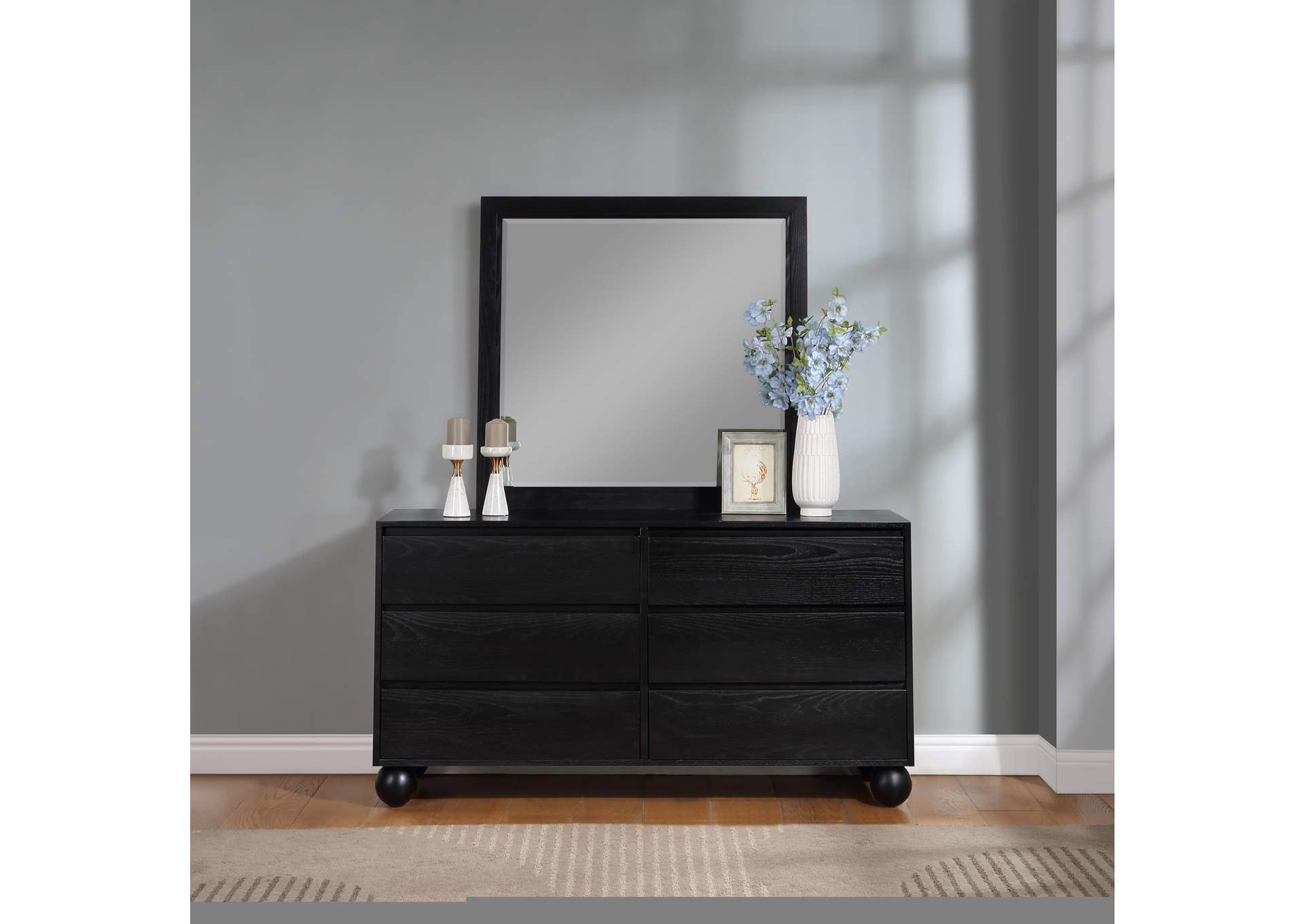 Kent Black Mirror,Meridian Furniture