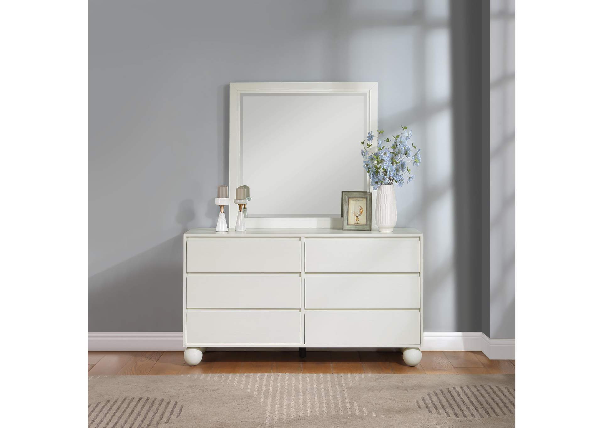 Kent Cream Mirror,Meridian Furniture