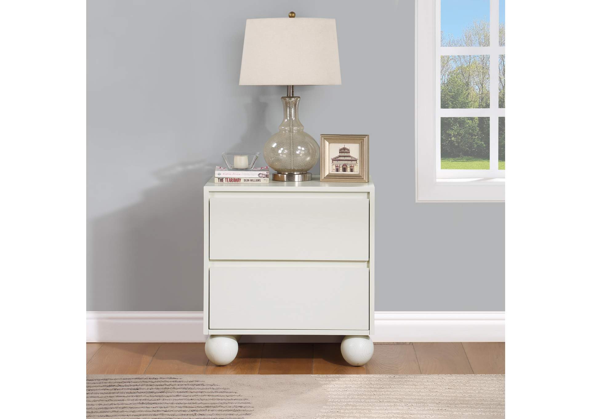 Kent Cream Night Stand,Meridian Furniture