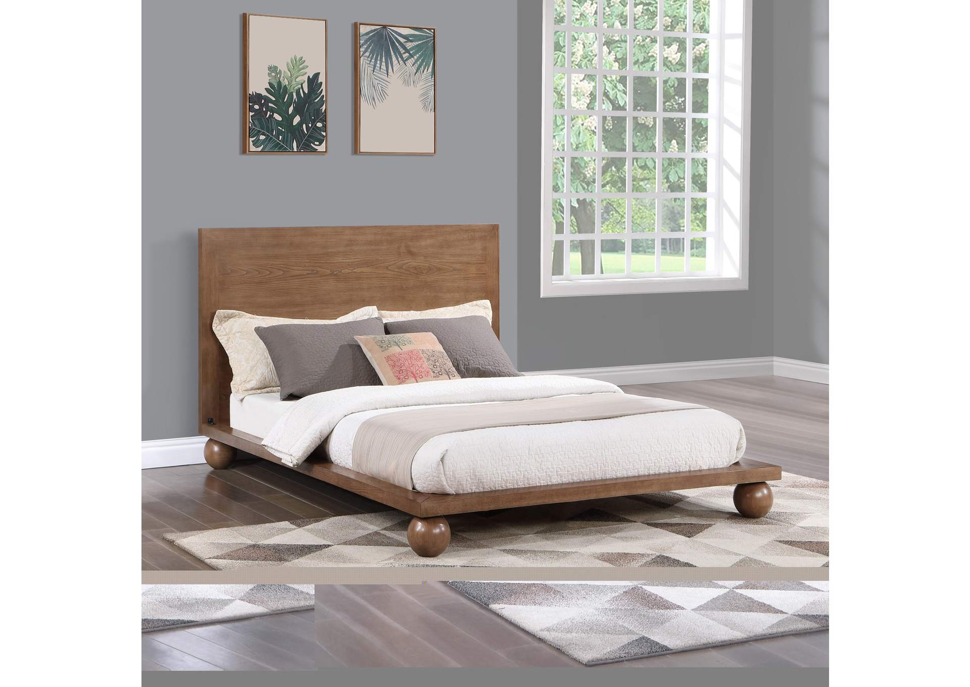 Kent Walnut King Bed (3 Boxes),Meridian Furniture
