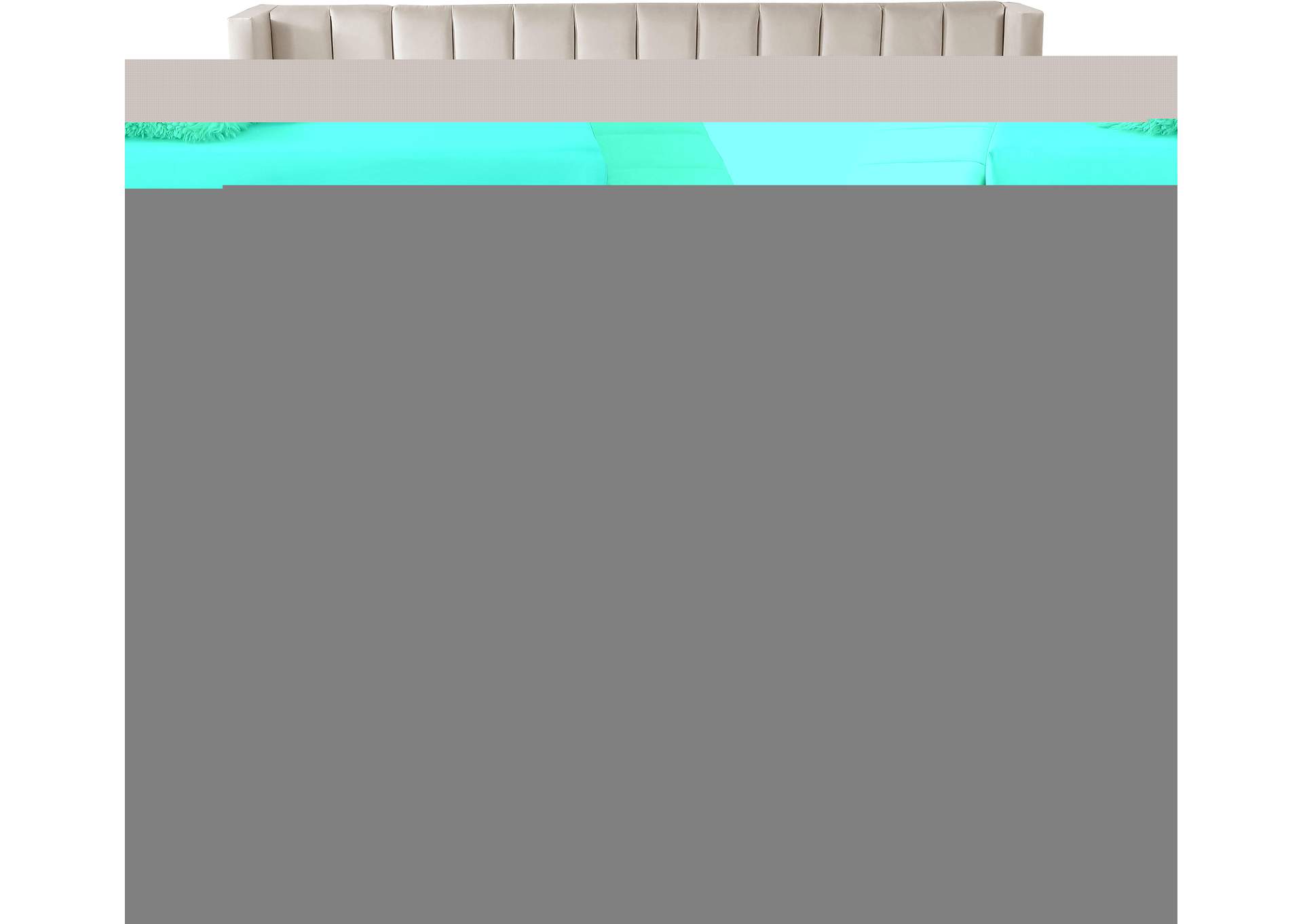 Kiki Cream Velvet King Bed (3 Boxes),Meridian Furniture