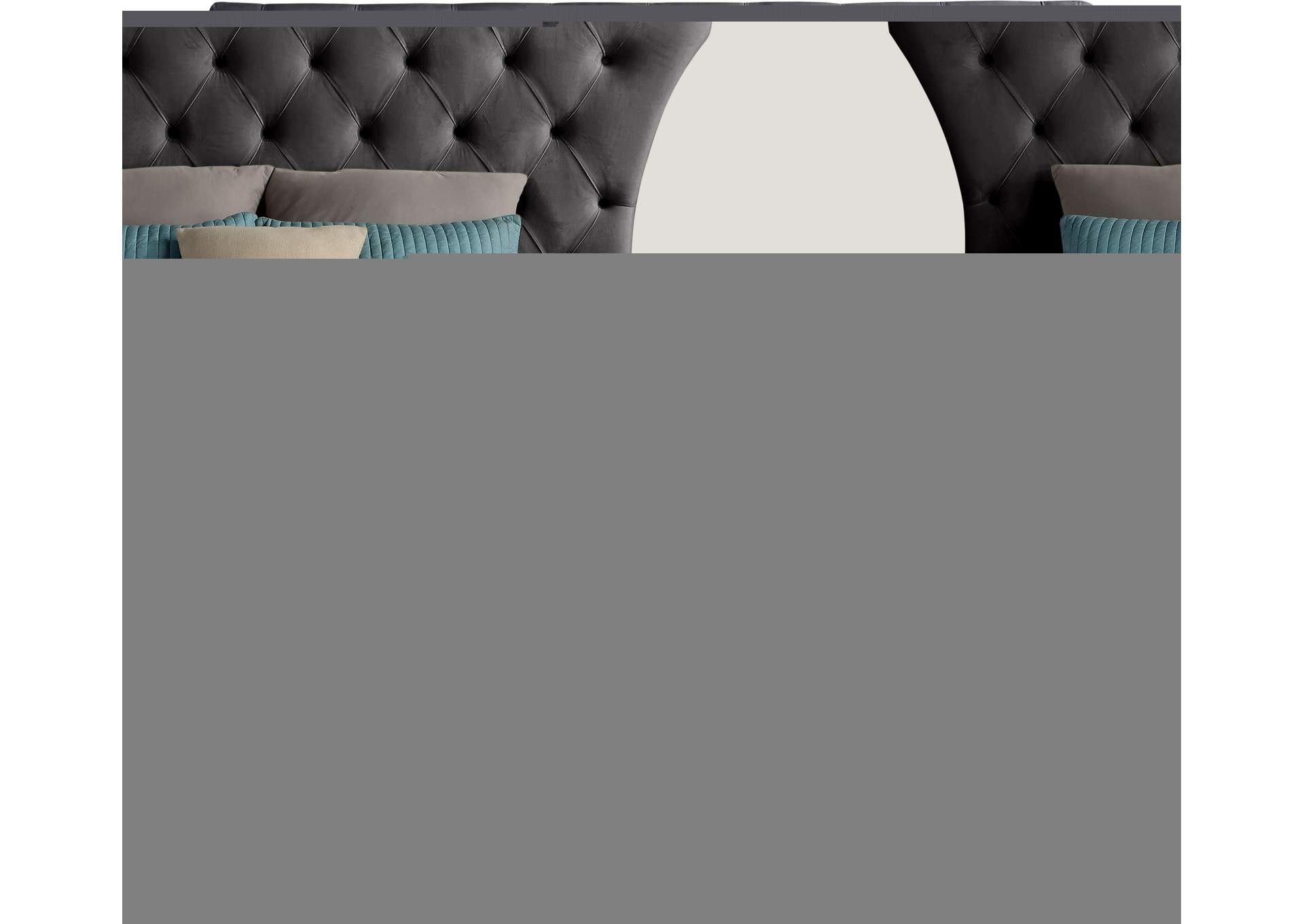 Kira Grey Velvet King Bed,Meridian Furniture