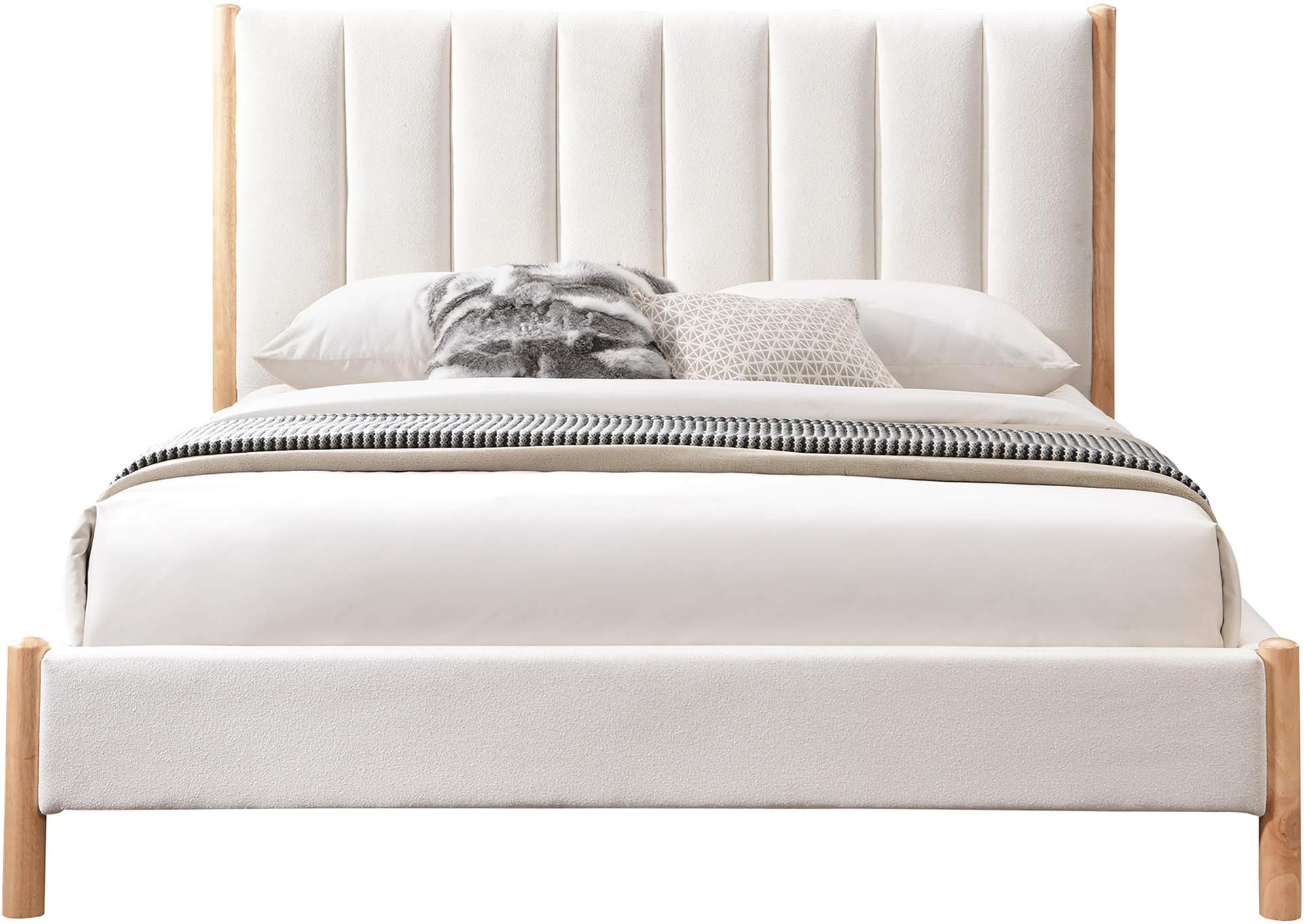 Kona Cream Polyester Fabric Full Bed,Meridian Furniture