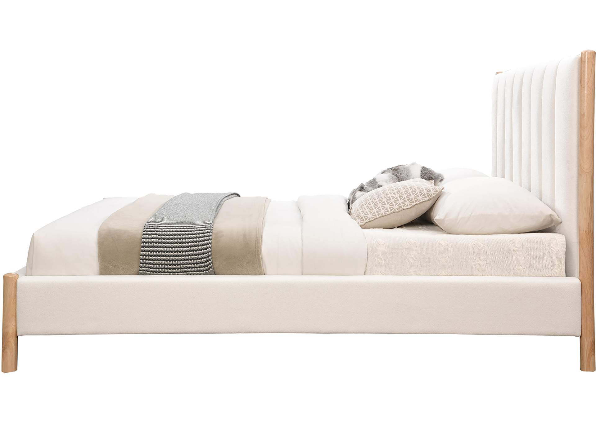 Kona Cream Polyester Fabric Full Bed,Meridian Furniture