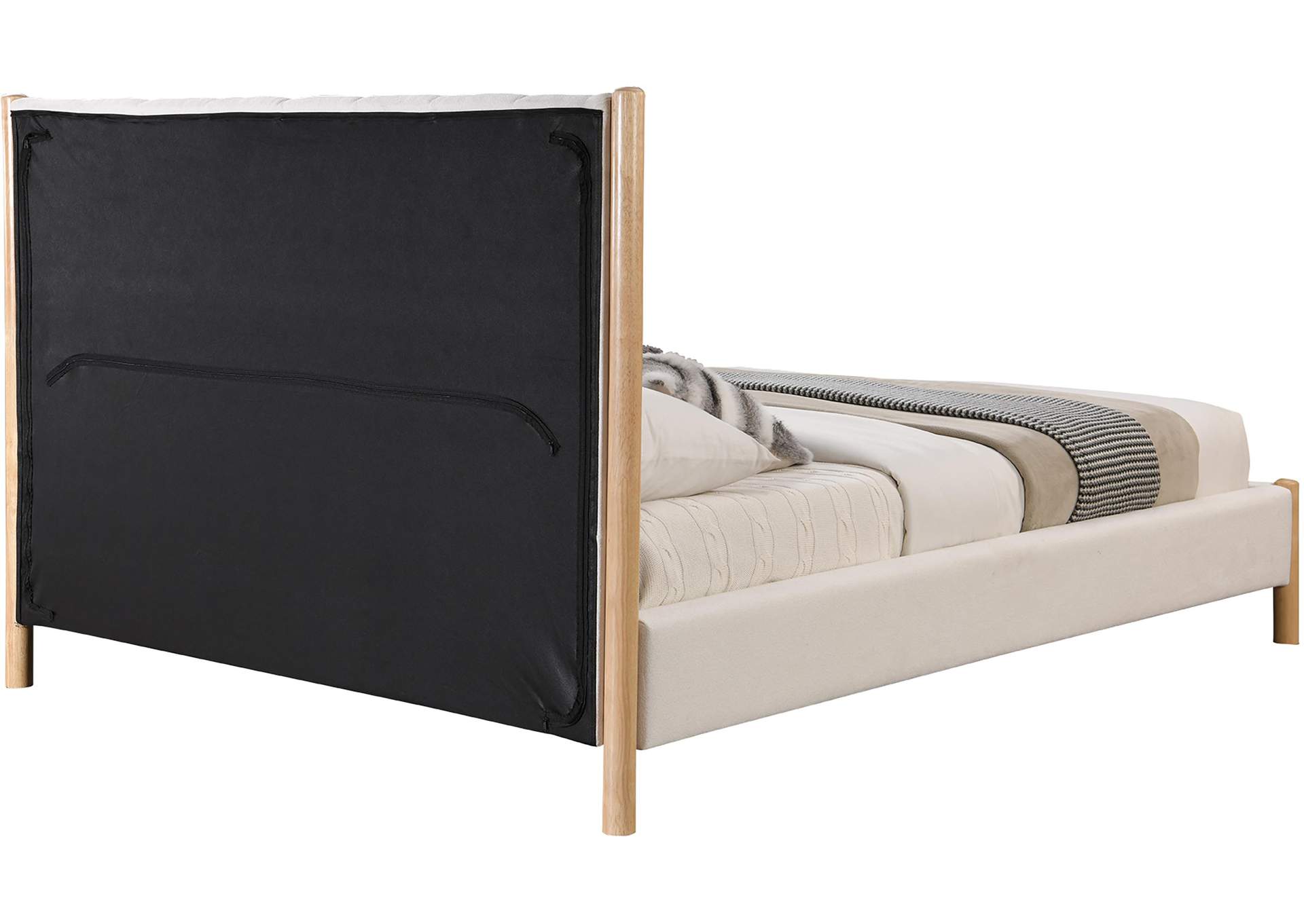 Kona Cream Polyester Fabric Full Bed,Meridian Furniture