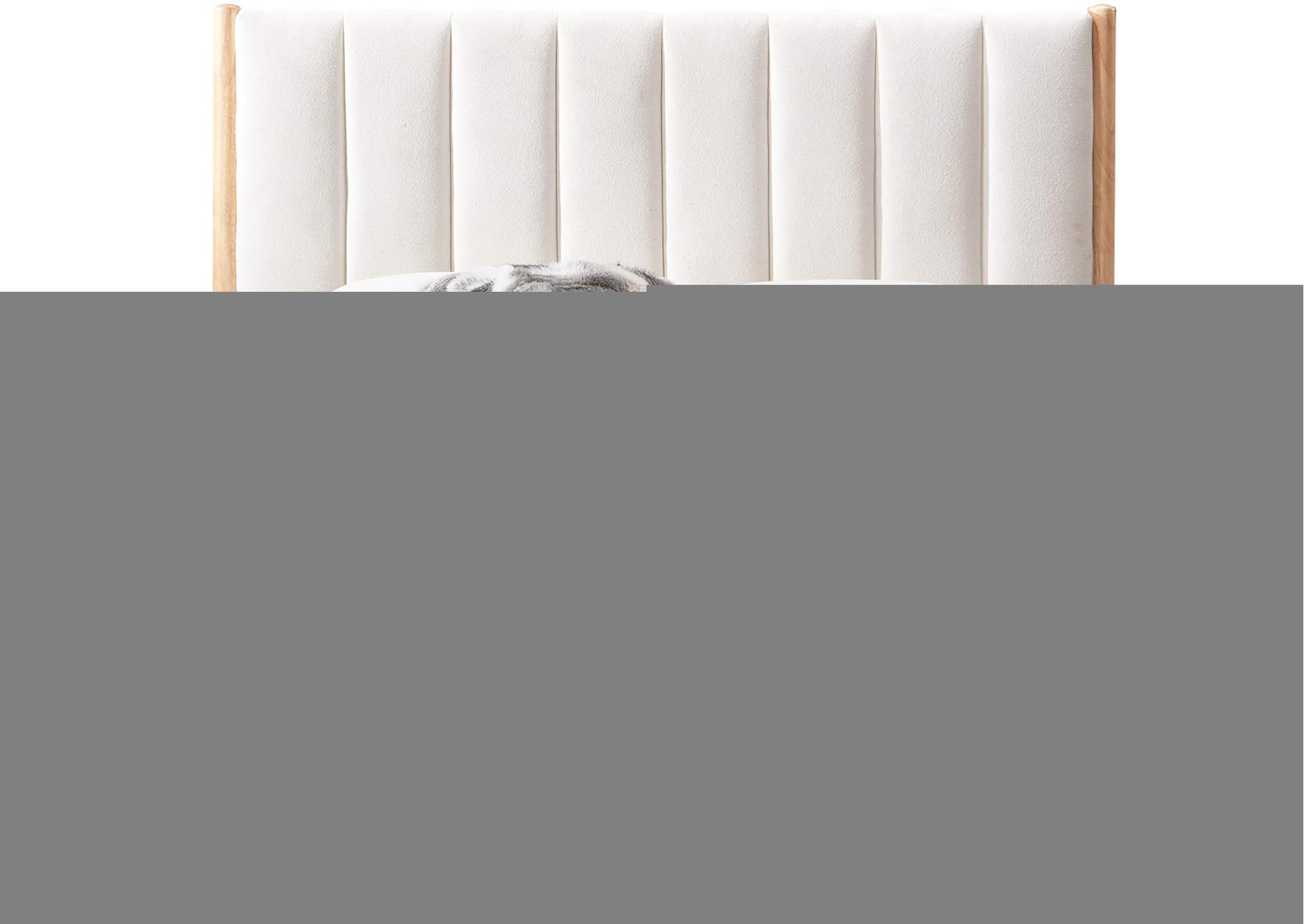 Kona Cream Polyester Fabric Queen Bed,Meridian Furniture