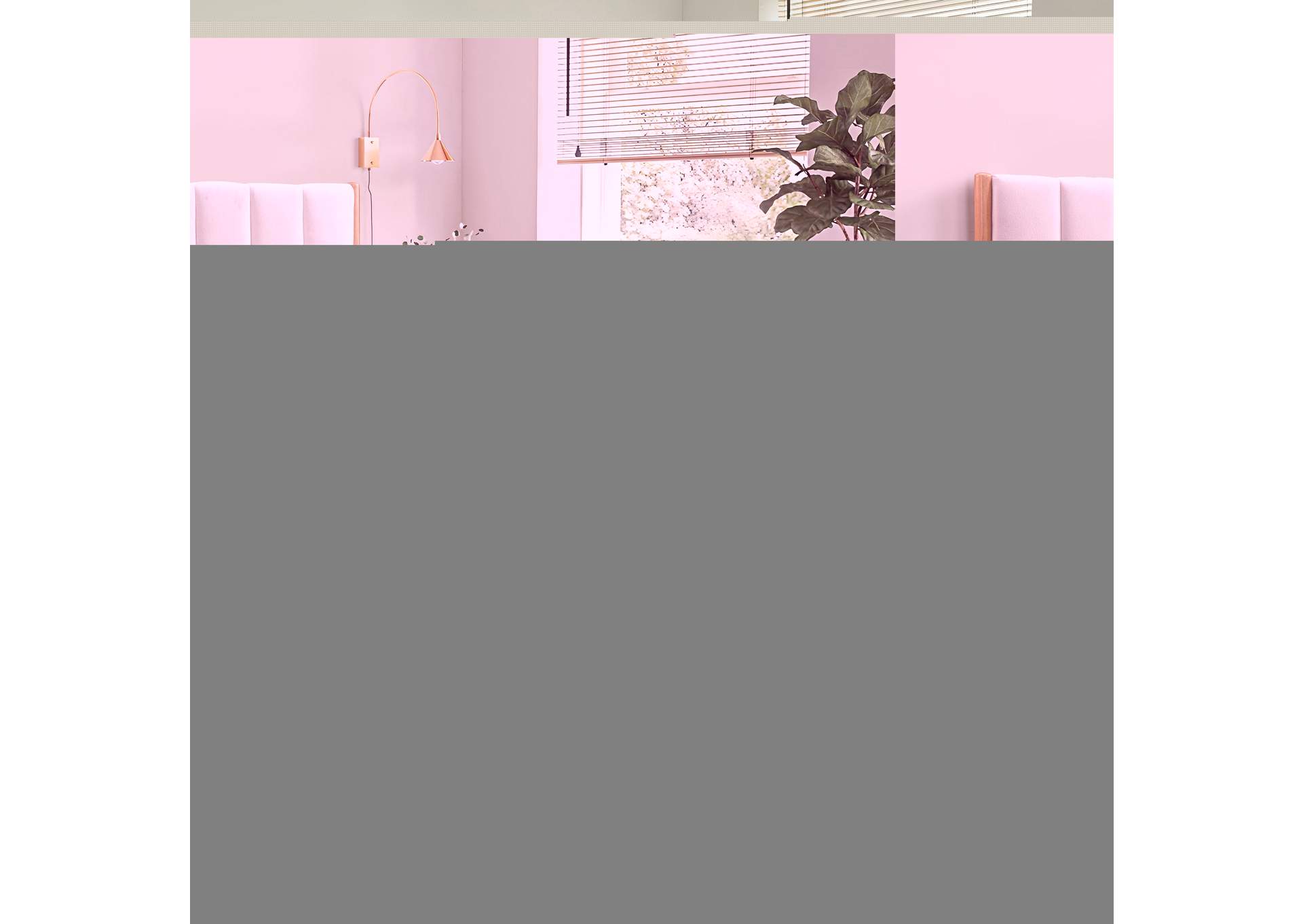 Kona Cream Polyester Fabric Twin Bed,Meridian Furniture