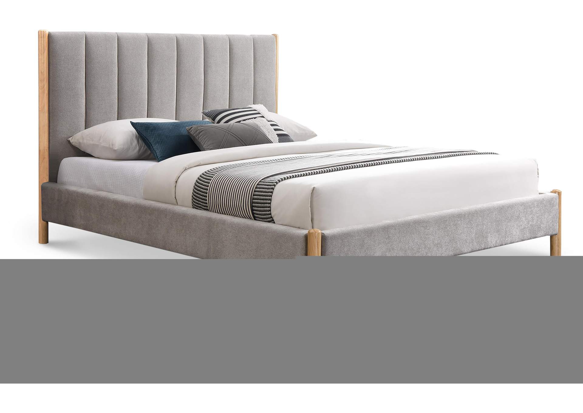 Kona Grey Polyester Fabric Full Bed,Meridian Furniture