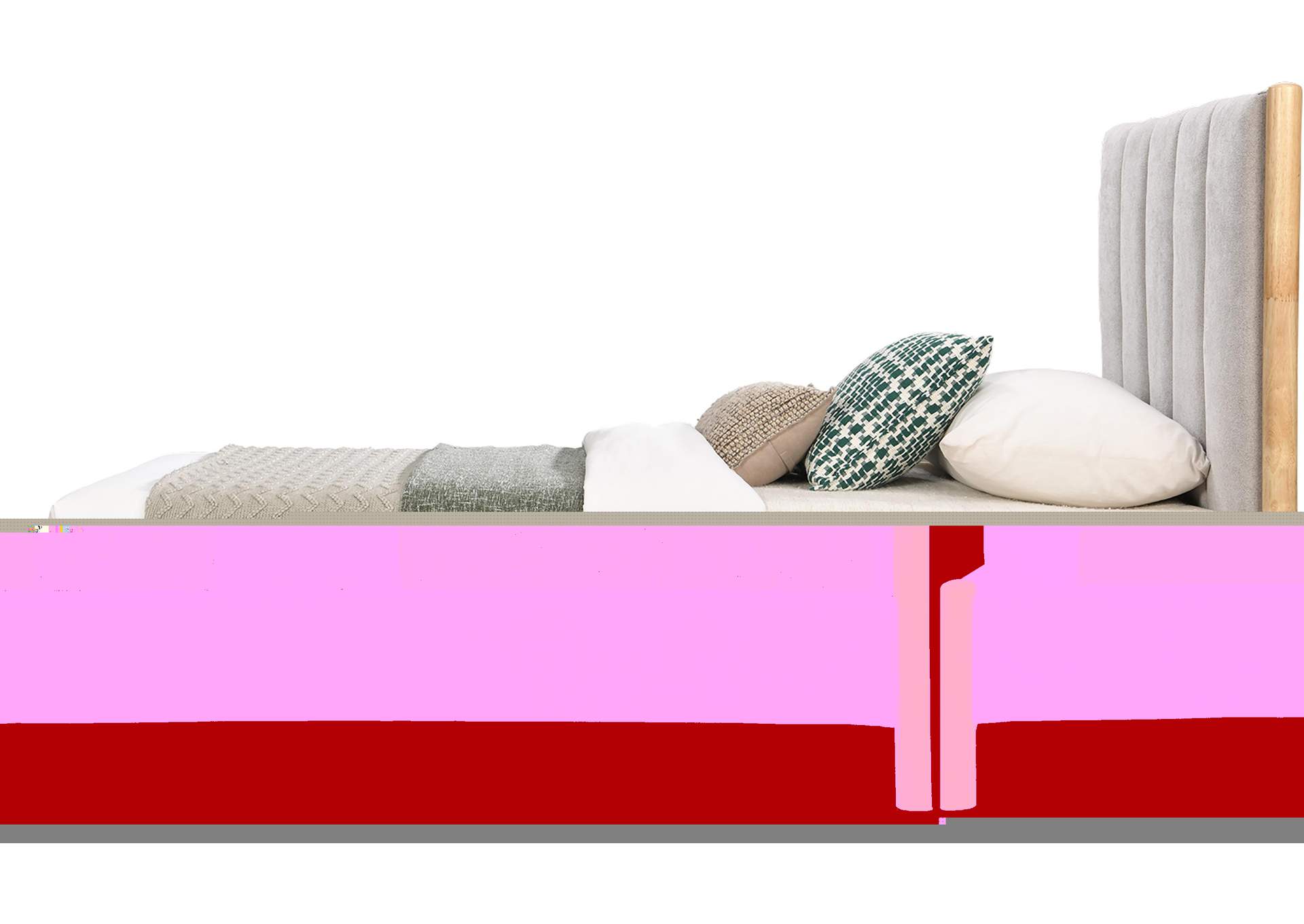 Kona Grey Polyester Fabric Twin Bed,Meridian Furniture