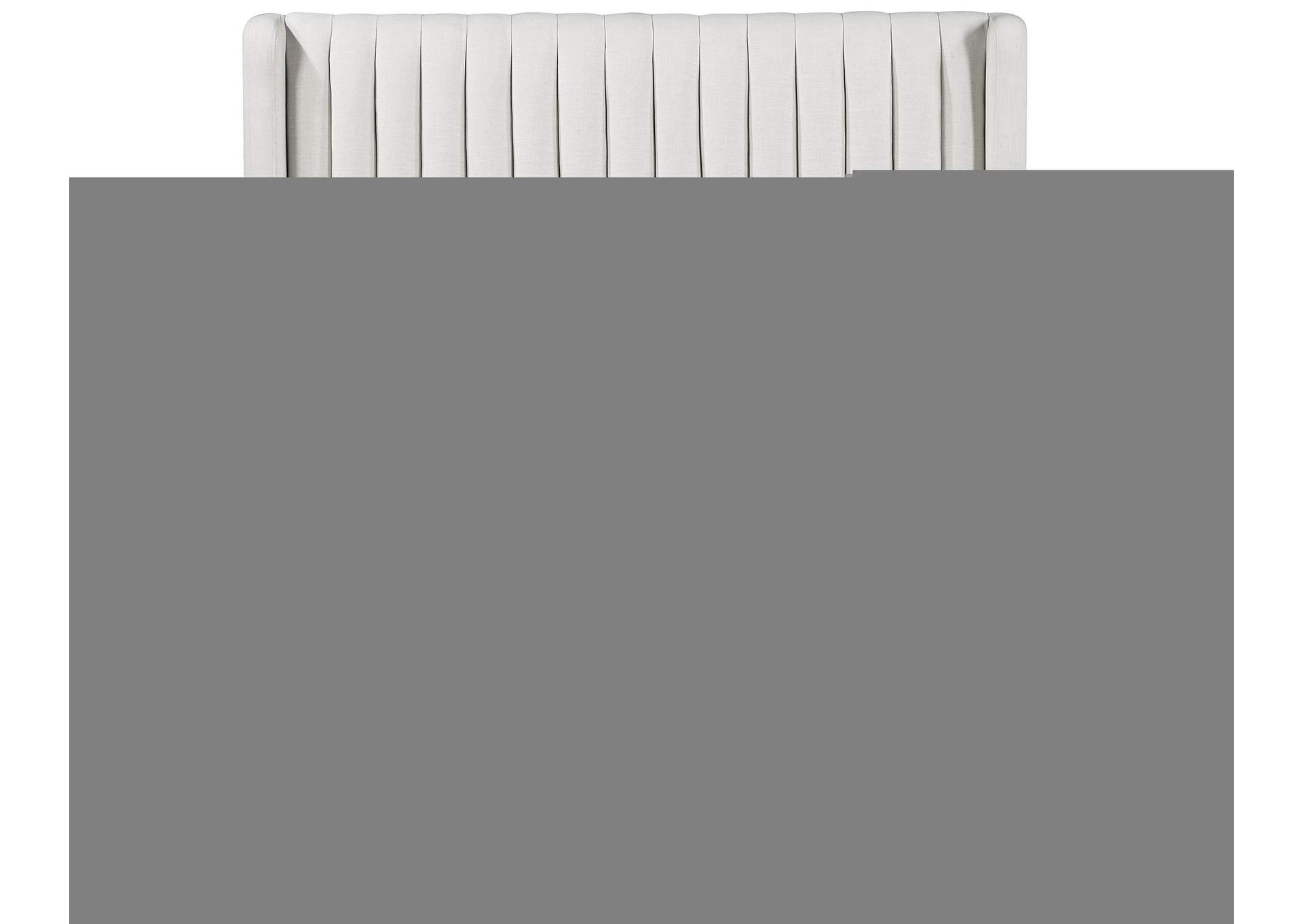 Logan Cream Linen Textured Fabric Full Bed,Meridian Furniture