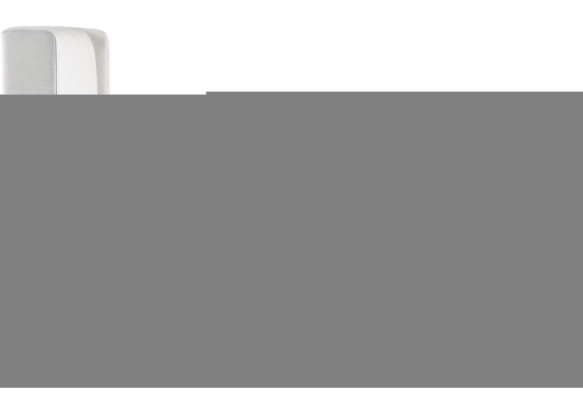 Logan Cream Linen Textured Fabric Full Bed,Meridian Furniture