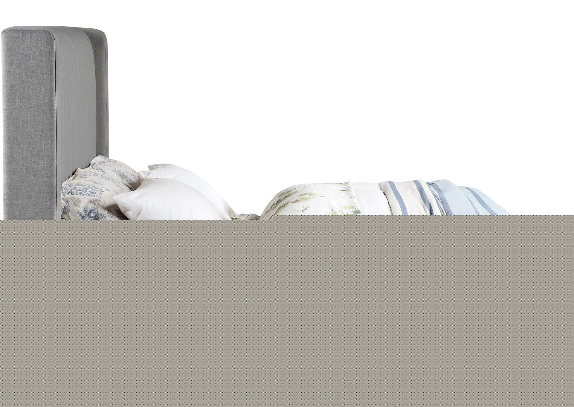 Logan Grey Linen Textured Fabric Full Bed,Meridian Furniture
