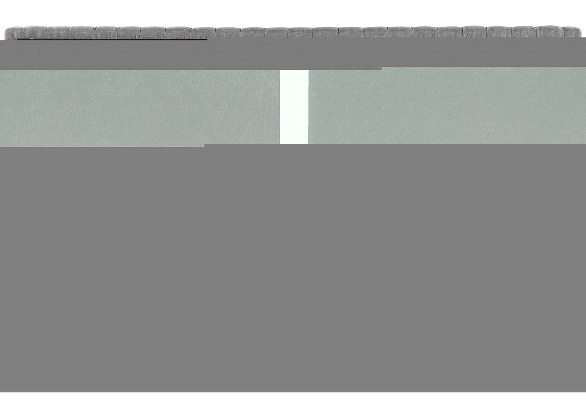 Logan Grey Linen Textured Fabric King Bed,Meridian Furniture