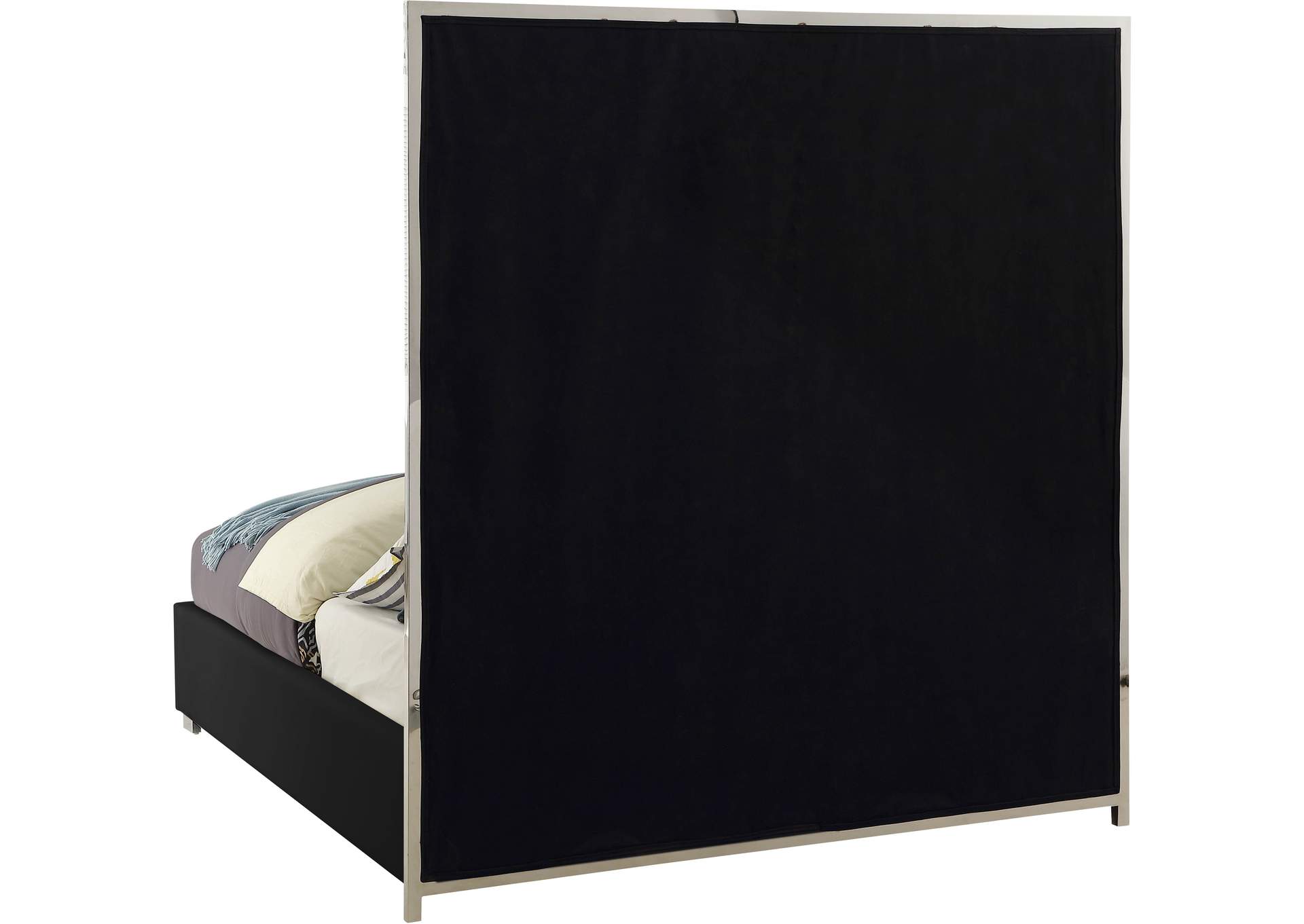 Milan Black Faux Leather King Bed,Meridian Furniture