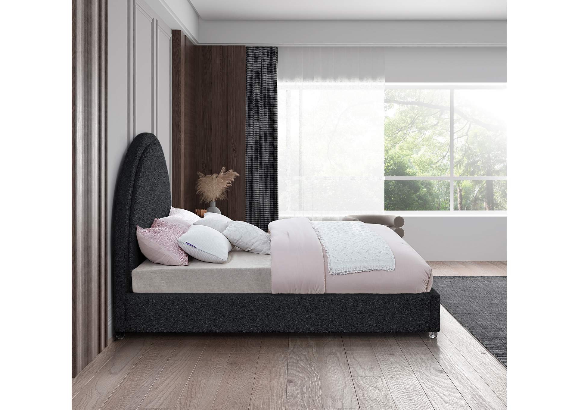 Milo Black Fabric Full Bed,Meridian Furniture