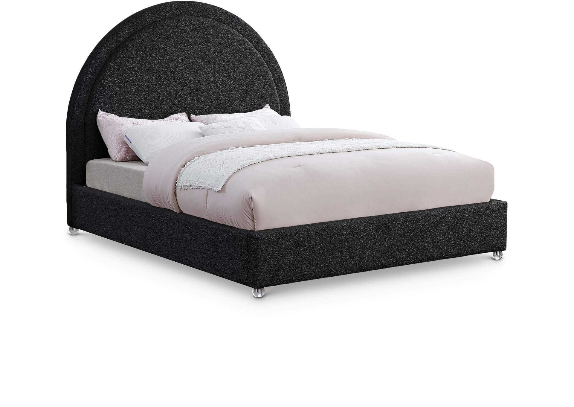 Milo Black Fabric King Bed,Meridian Furniture
