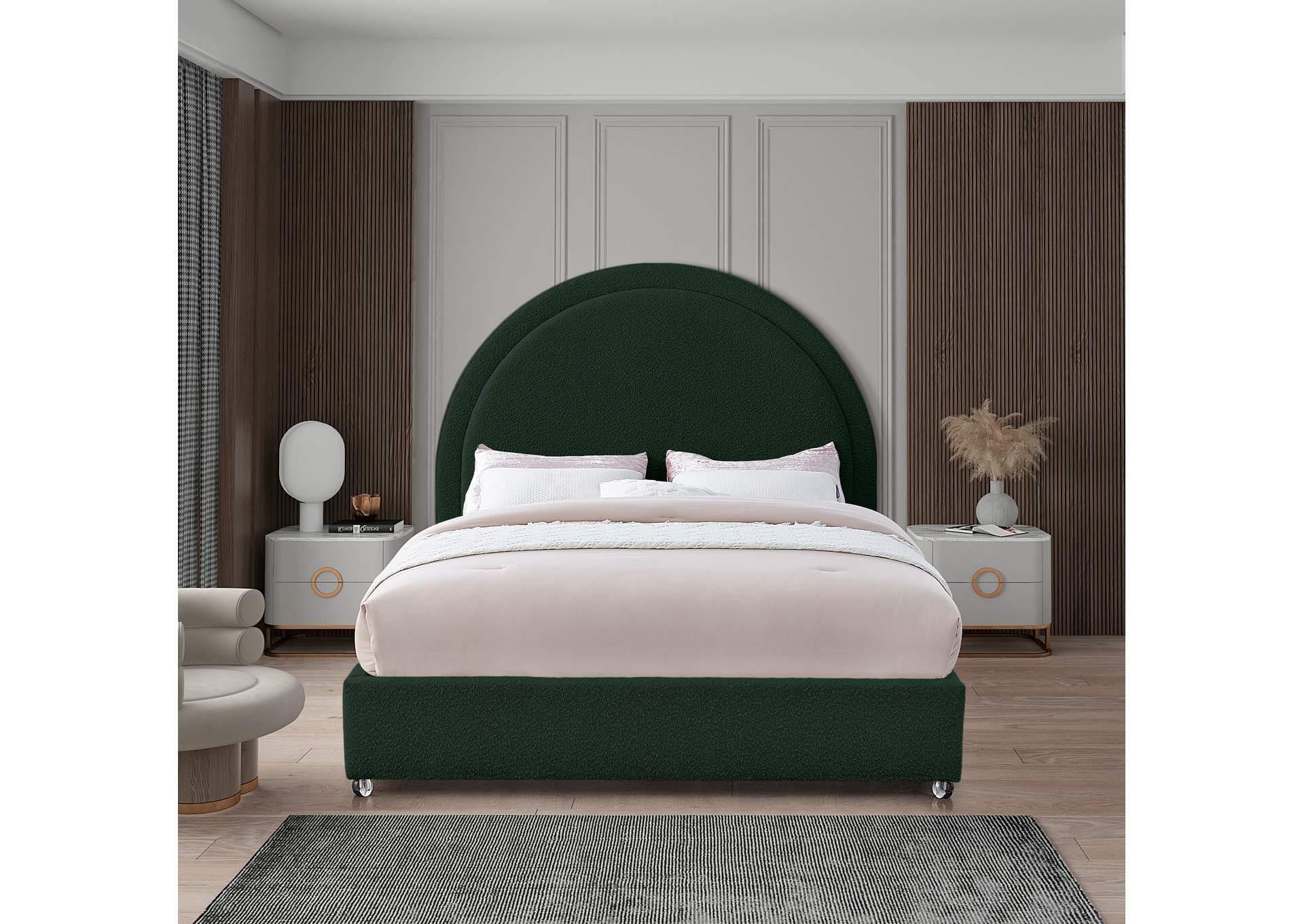 Milo Green Fabric Full Bed,Meridian Furniture