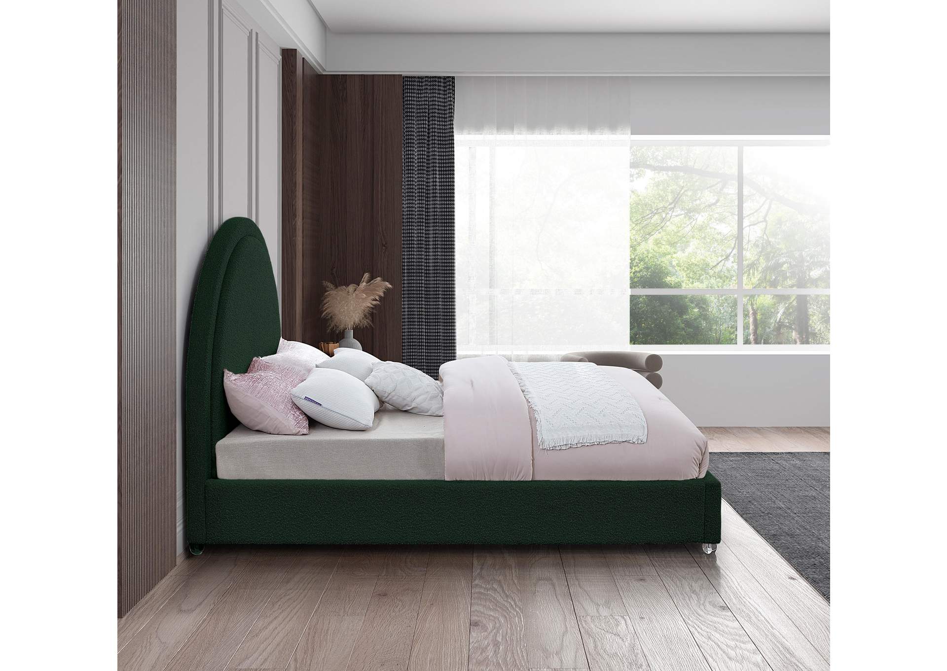 Milo Green Fabric King Bed,Meridian Furniture