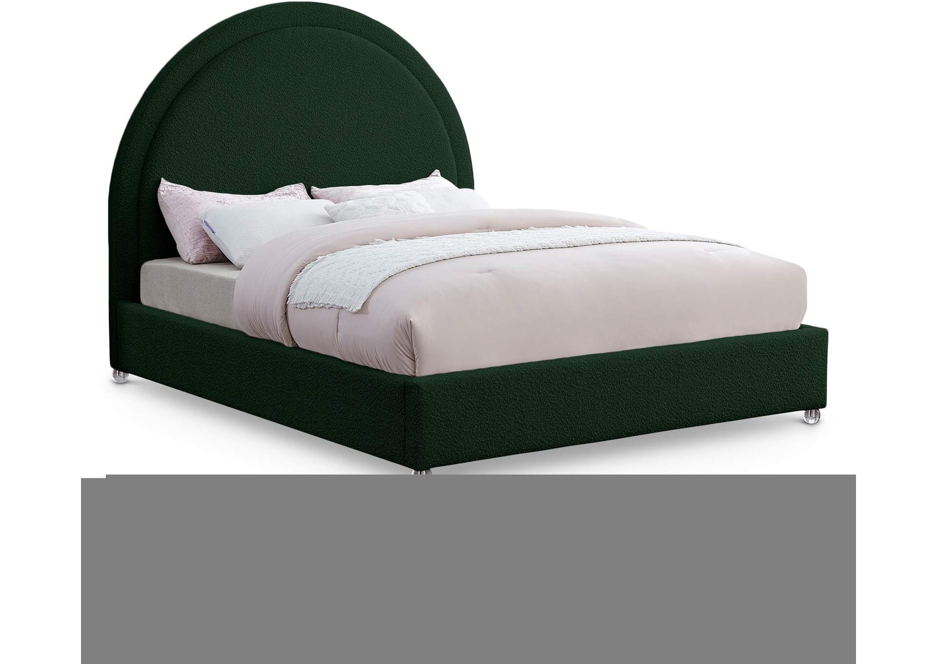 Milo Green Fabric Queen Bed,Meridian Furniture