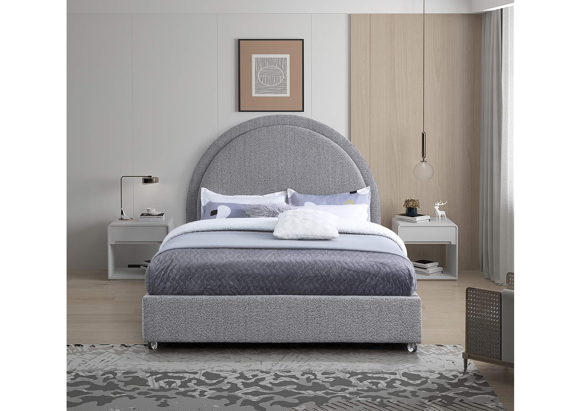 Milo Grey Fabric Full Bed,Meridian Furniture