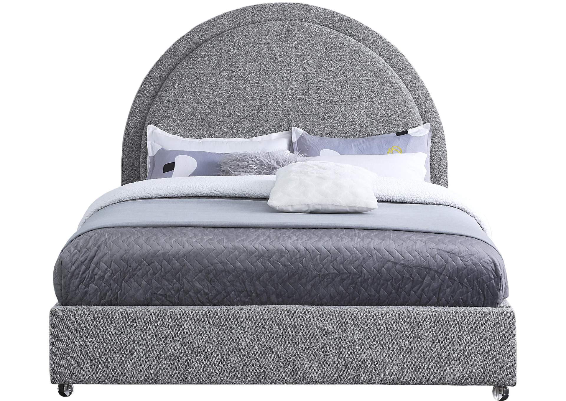 Milo Grey Fabric Queen Bed,Meridian Furniture