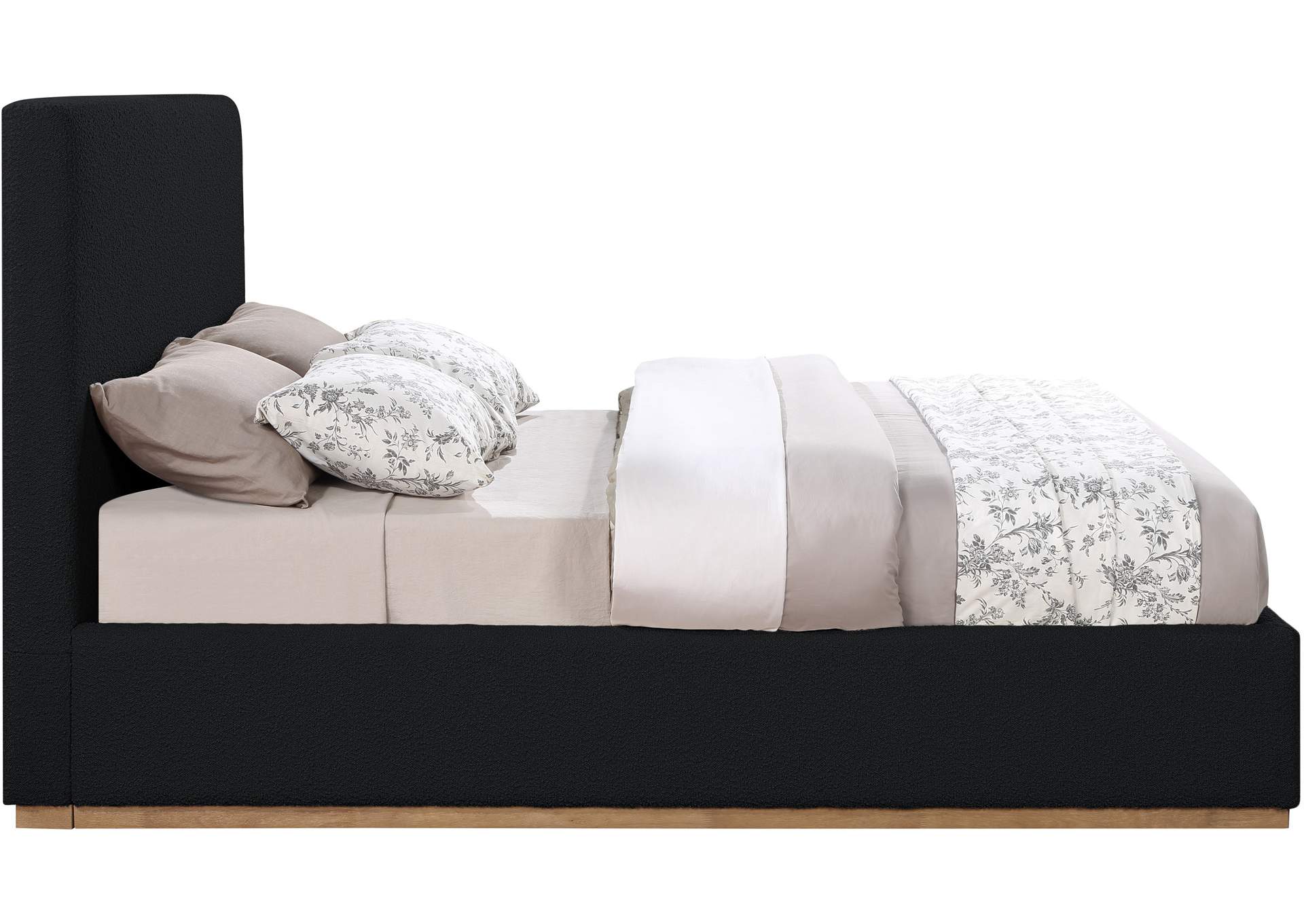 Monaco Black Boucle Fabric Full Bed,Meridian Furniture