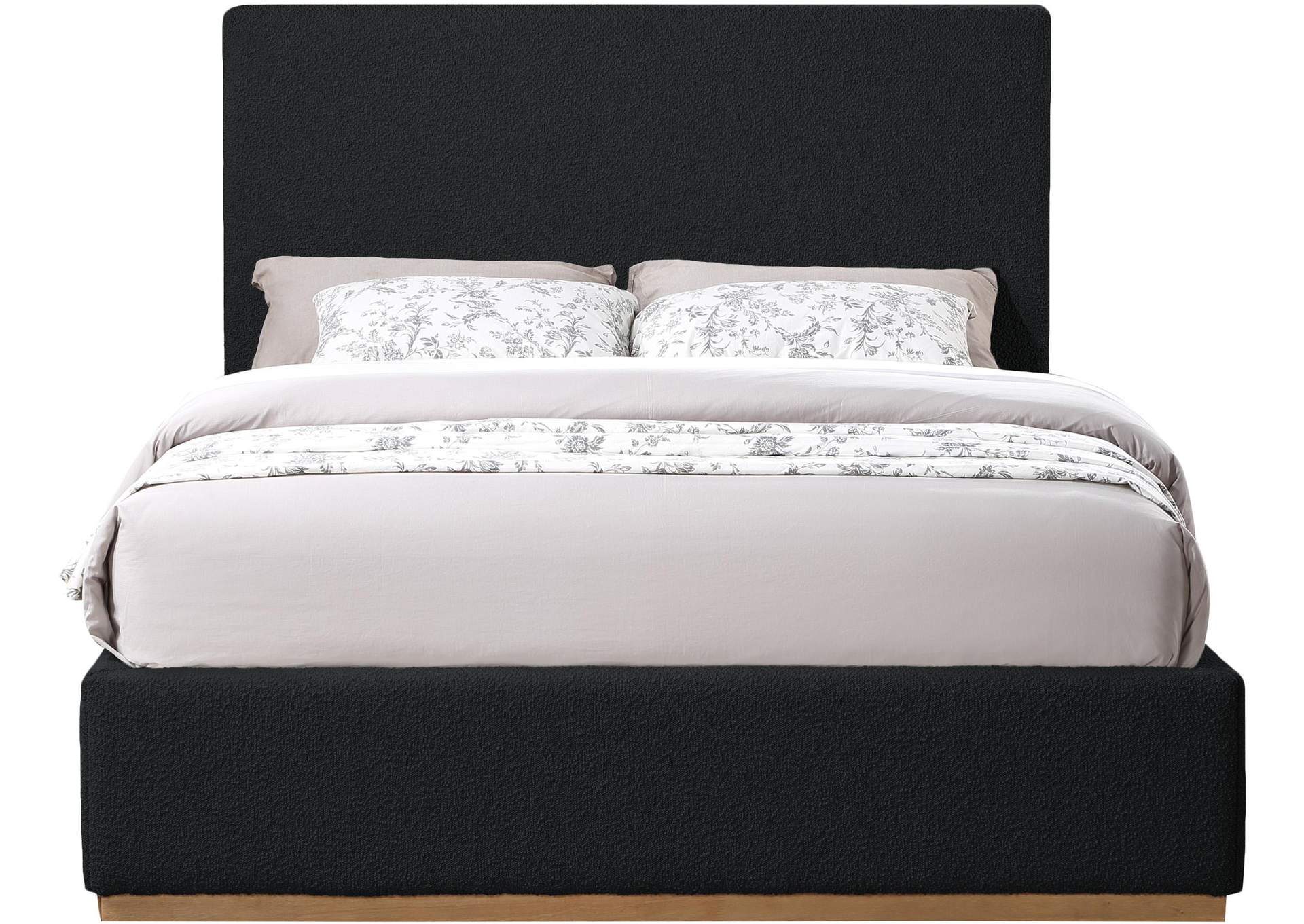 Monaco Black Boucle Fabric King Bed,Meridian Furniture