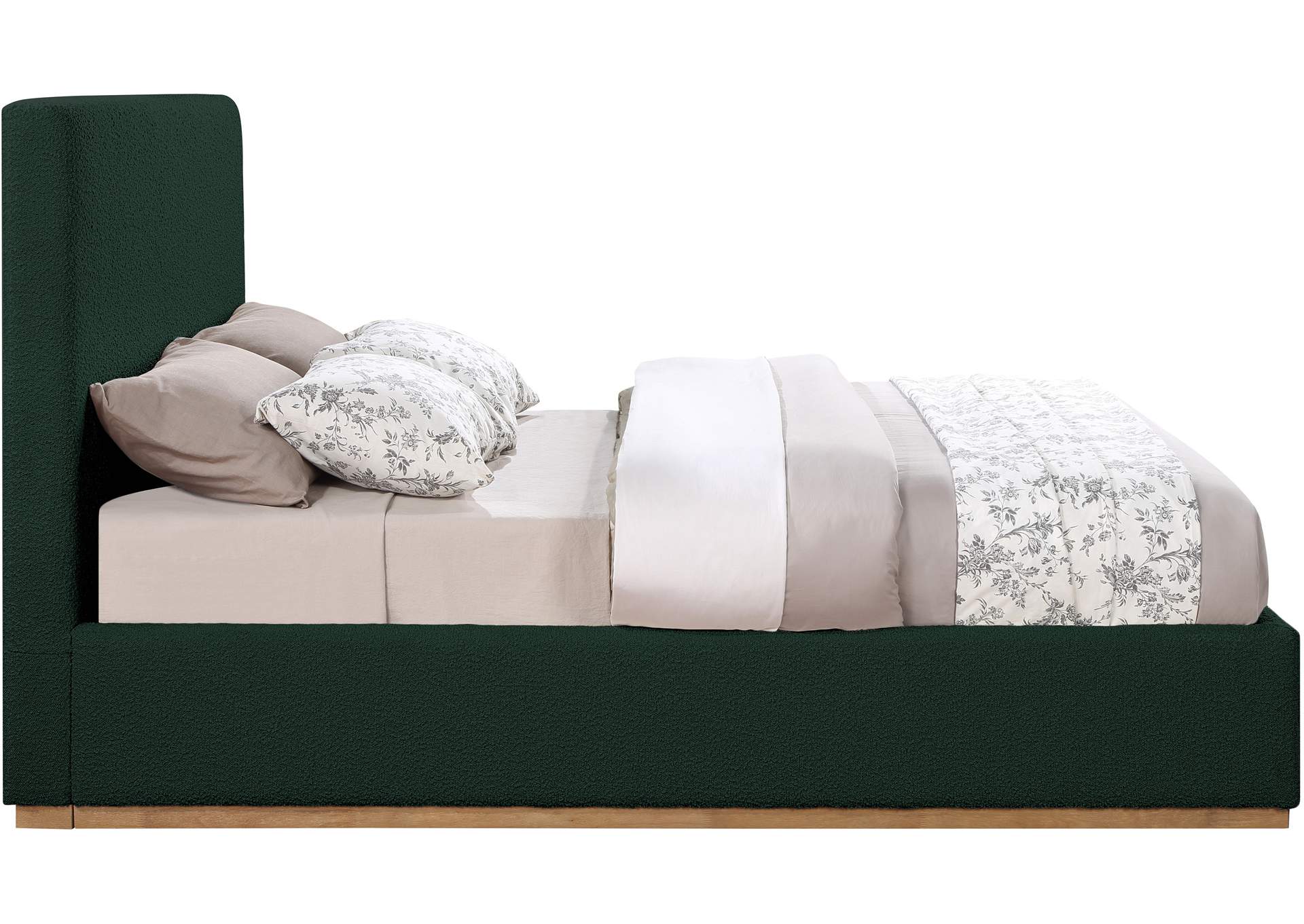 Monaco Green Boucle Fabric Full Bed,Meridian Furniture