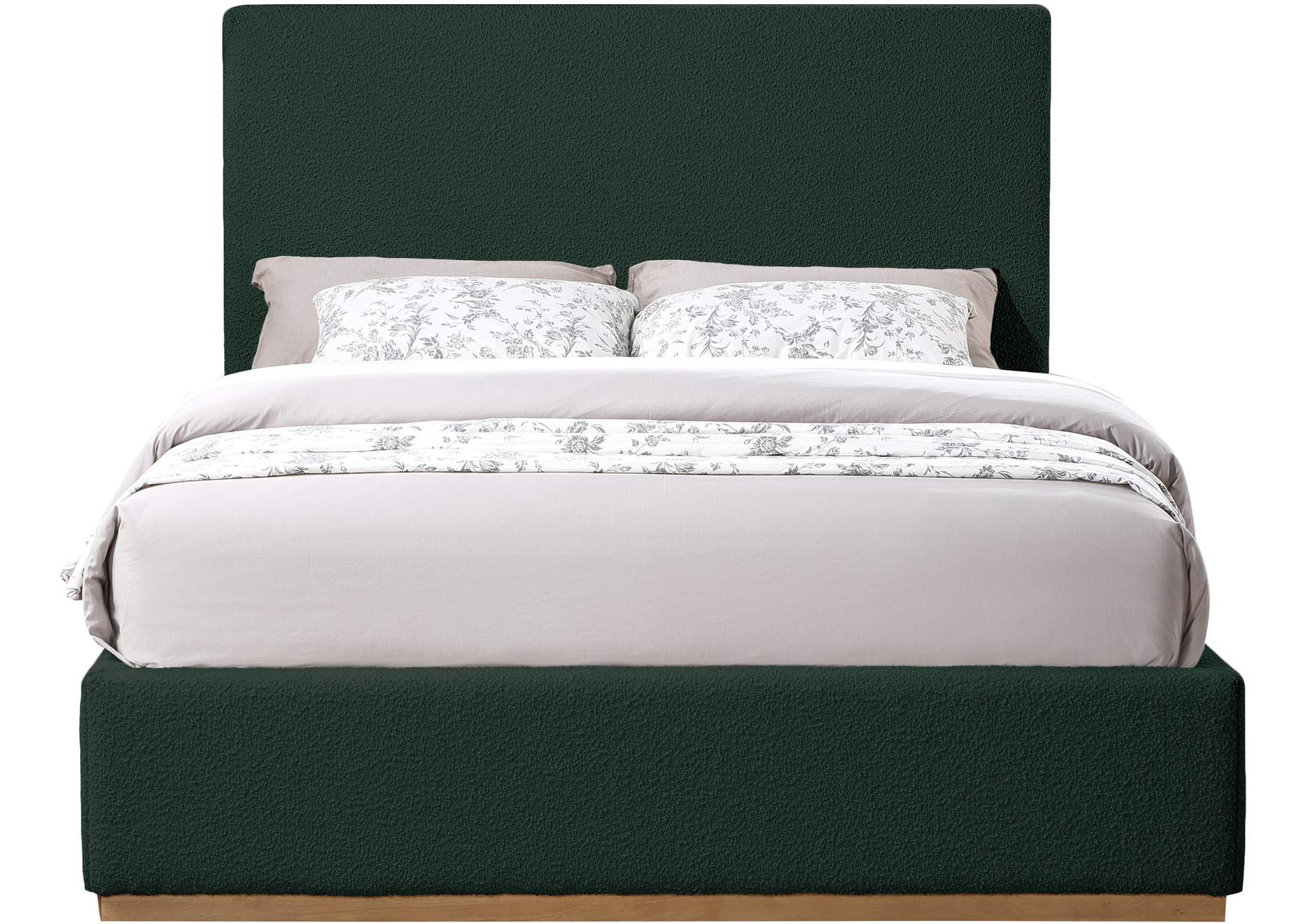 Monaco Green Boucle Fabric King Bed,Meridian Furniture