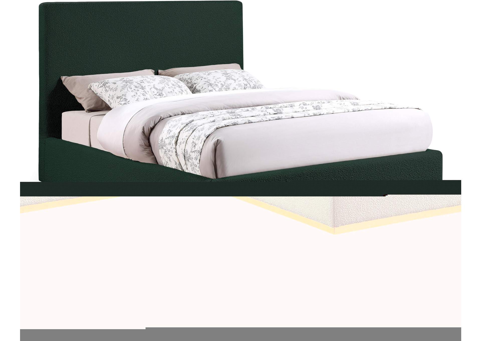 Monaco Green Boucle Fabric Queen Bed,Meridian Furniture