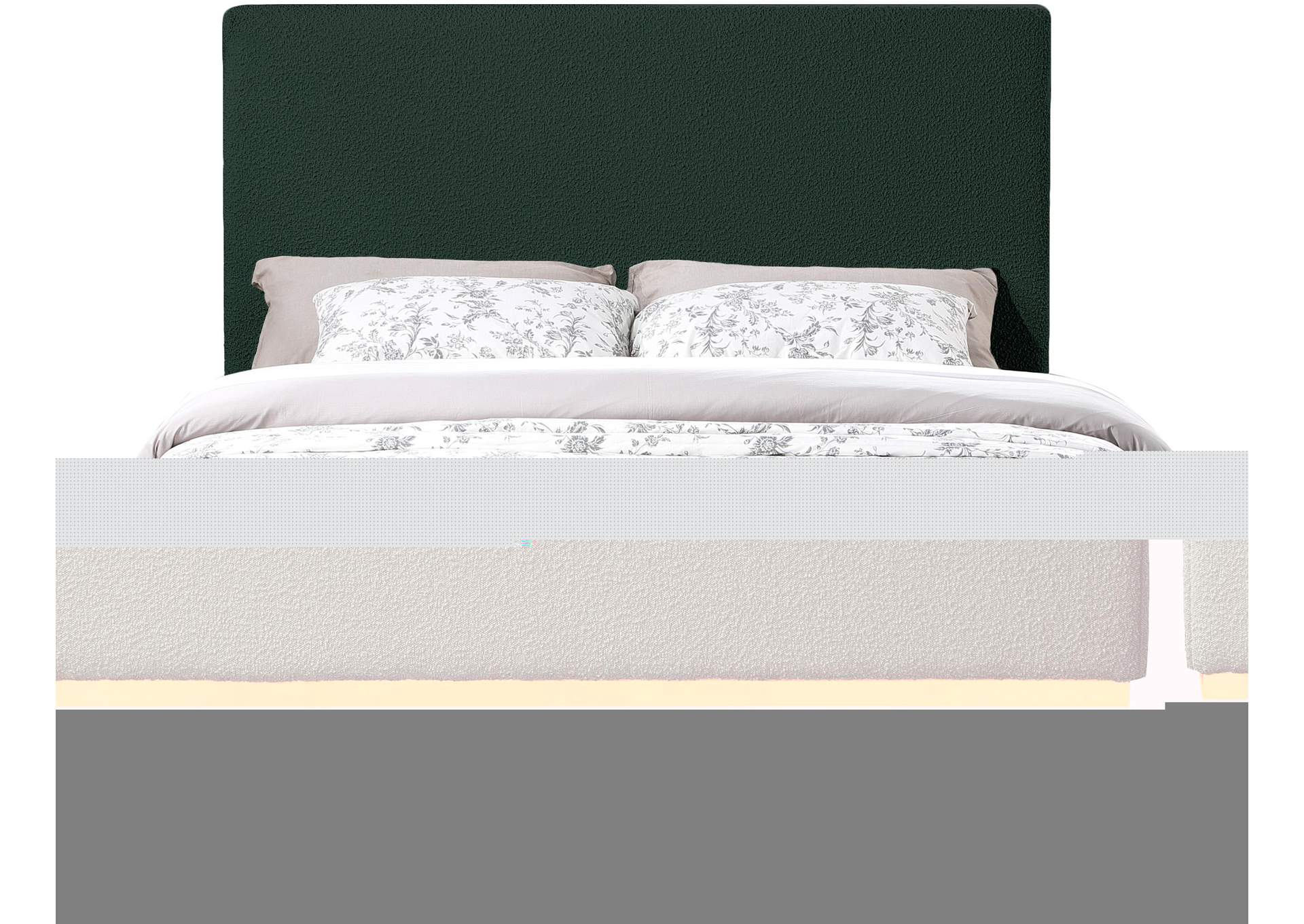 Monaco Green Boucle Fabric Queen Bed,Meridian Furniture