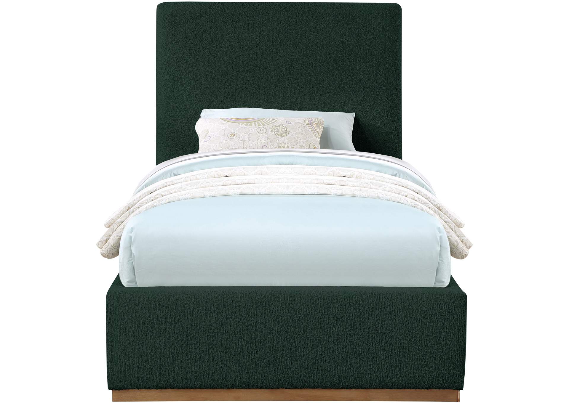 Monaco Green Boucle Fabric Twin Bed,Meridian Furniture