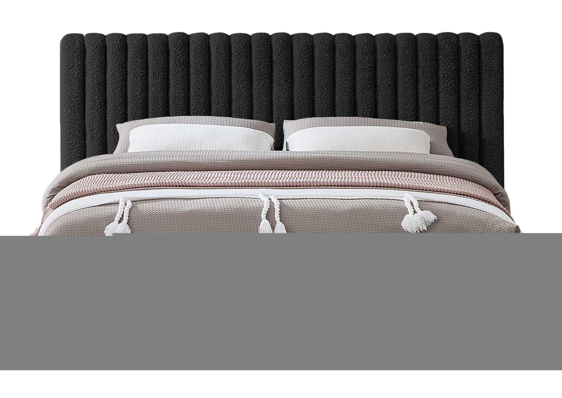 Nash Black Boucle Fabric King Bed,Meridian Furniture