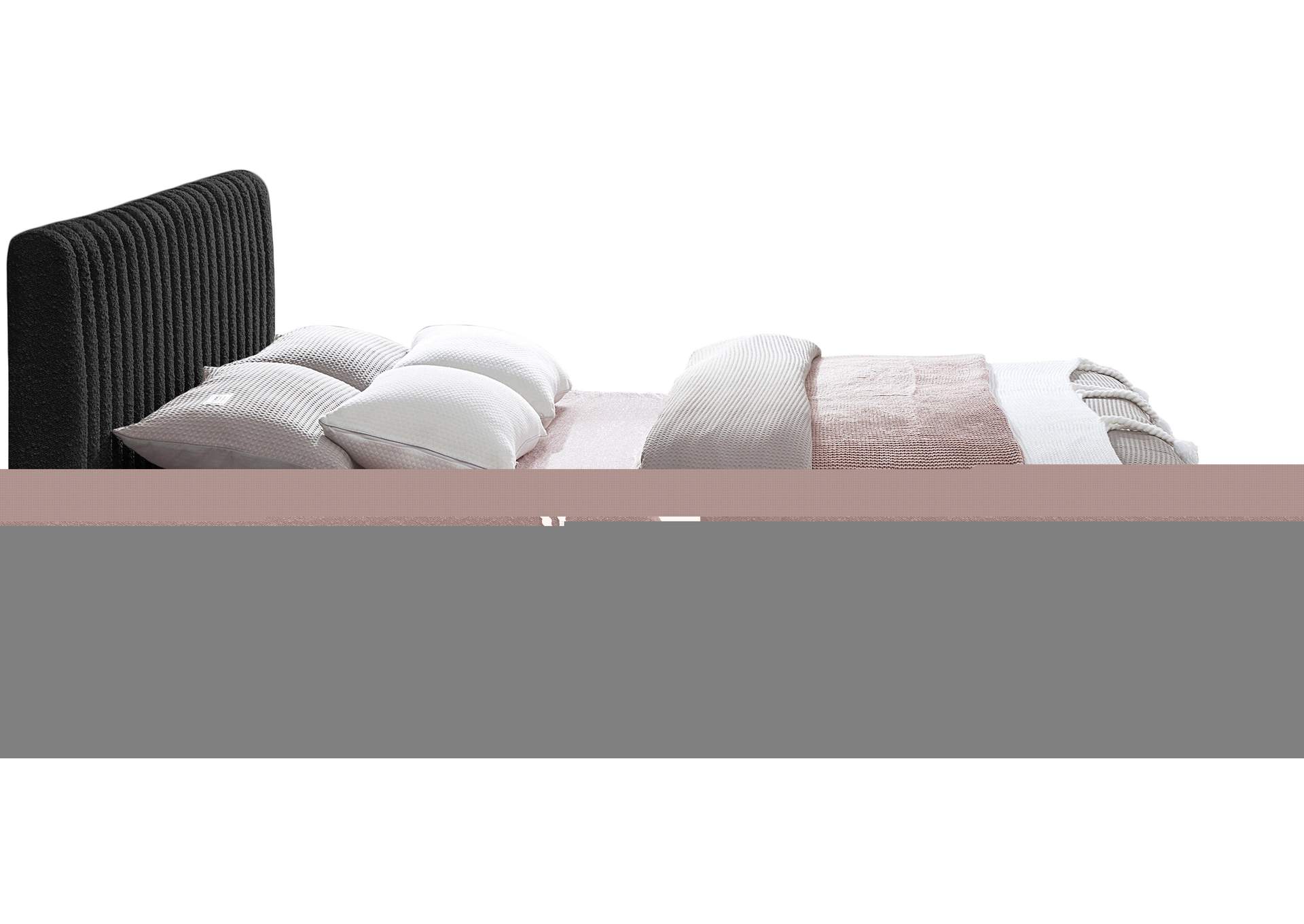 Nash Black Boucle Fabric King Bed,Meridian Furniture