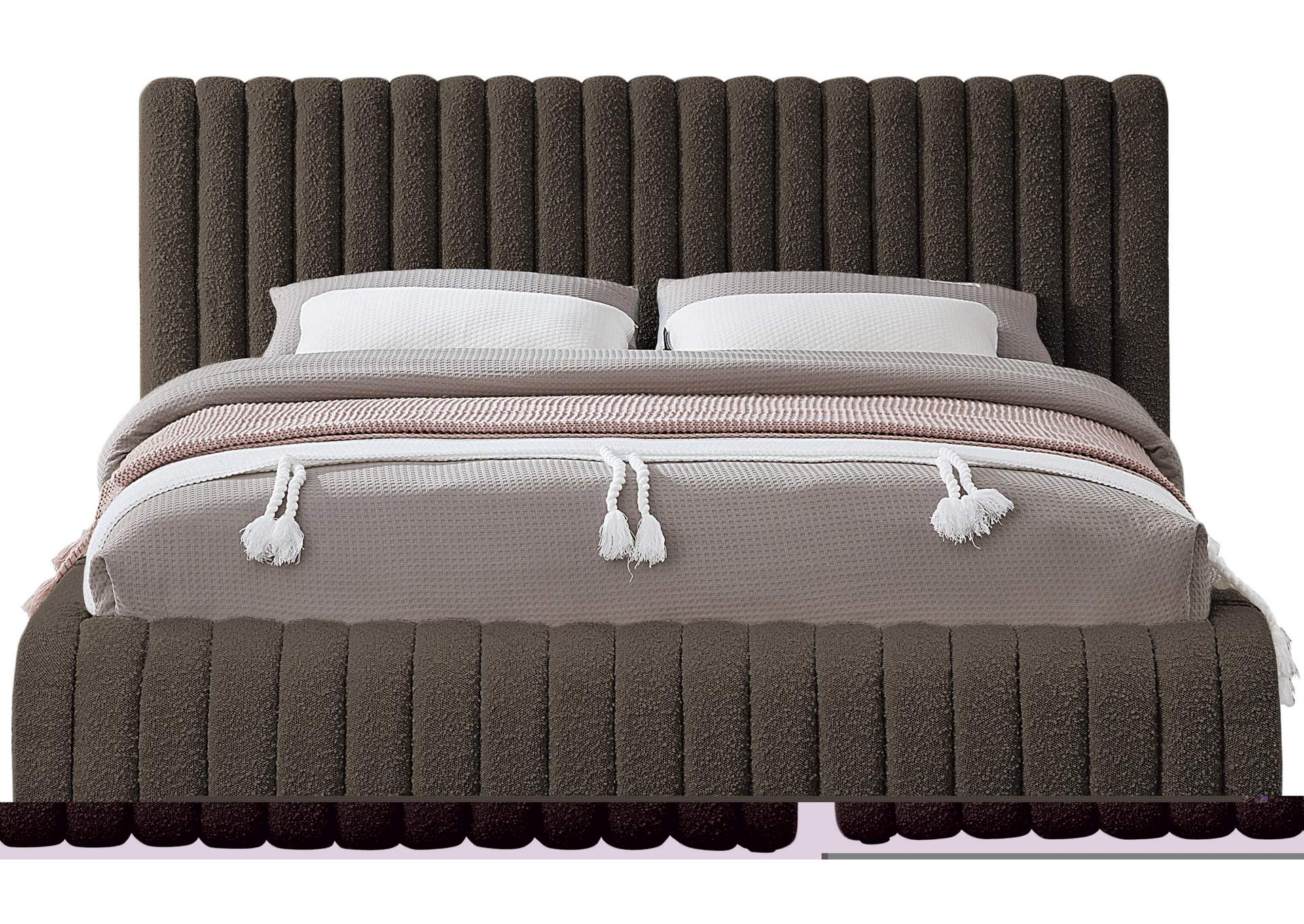 Nash Brown Boucle Fabric Full Bed,Meridian Furniture