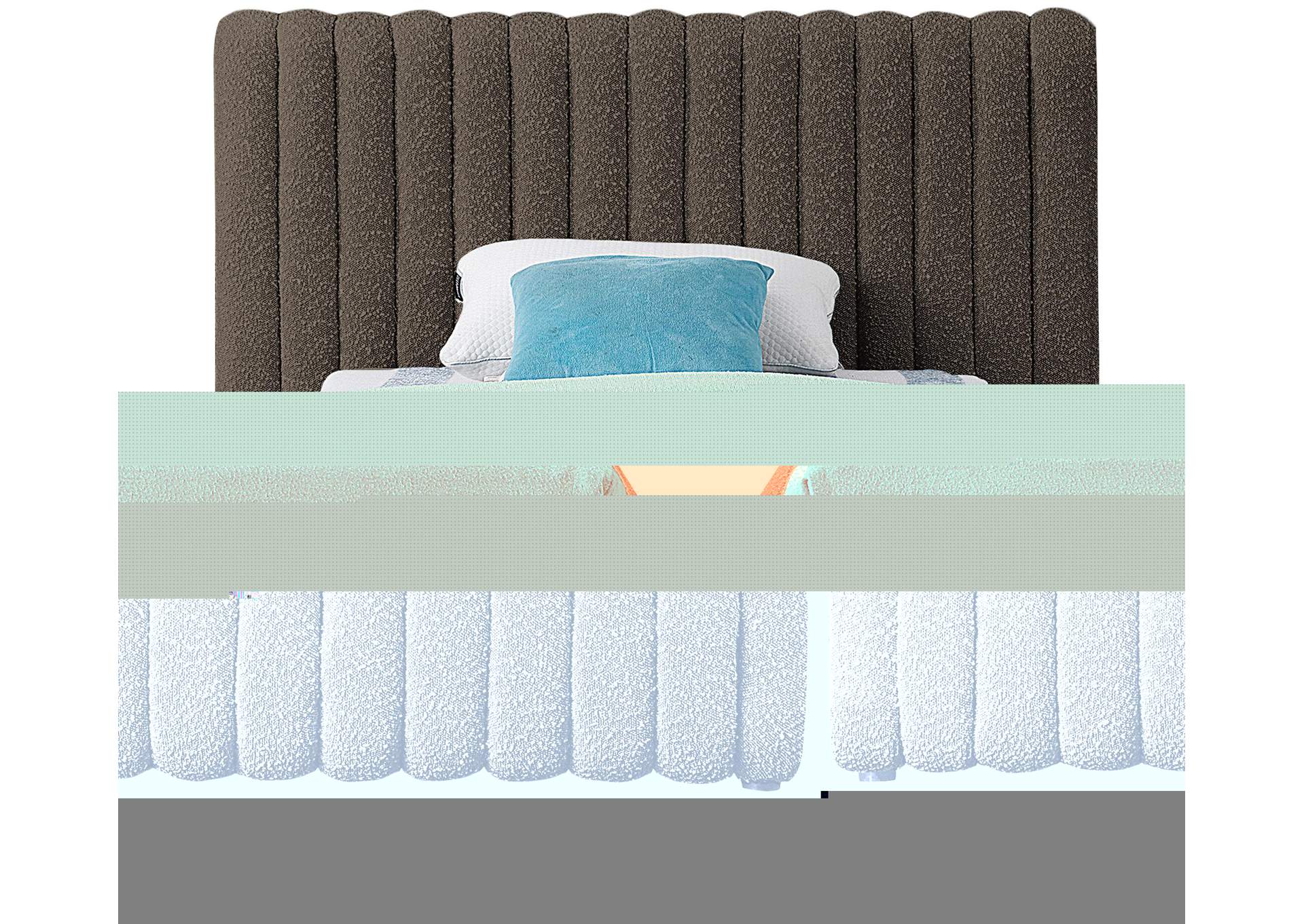 Nash Brown Boucle Fabric Twin Bed,Meridian Furniture