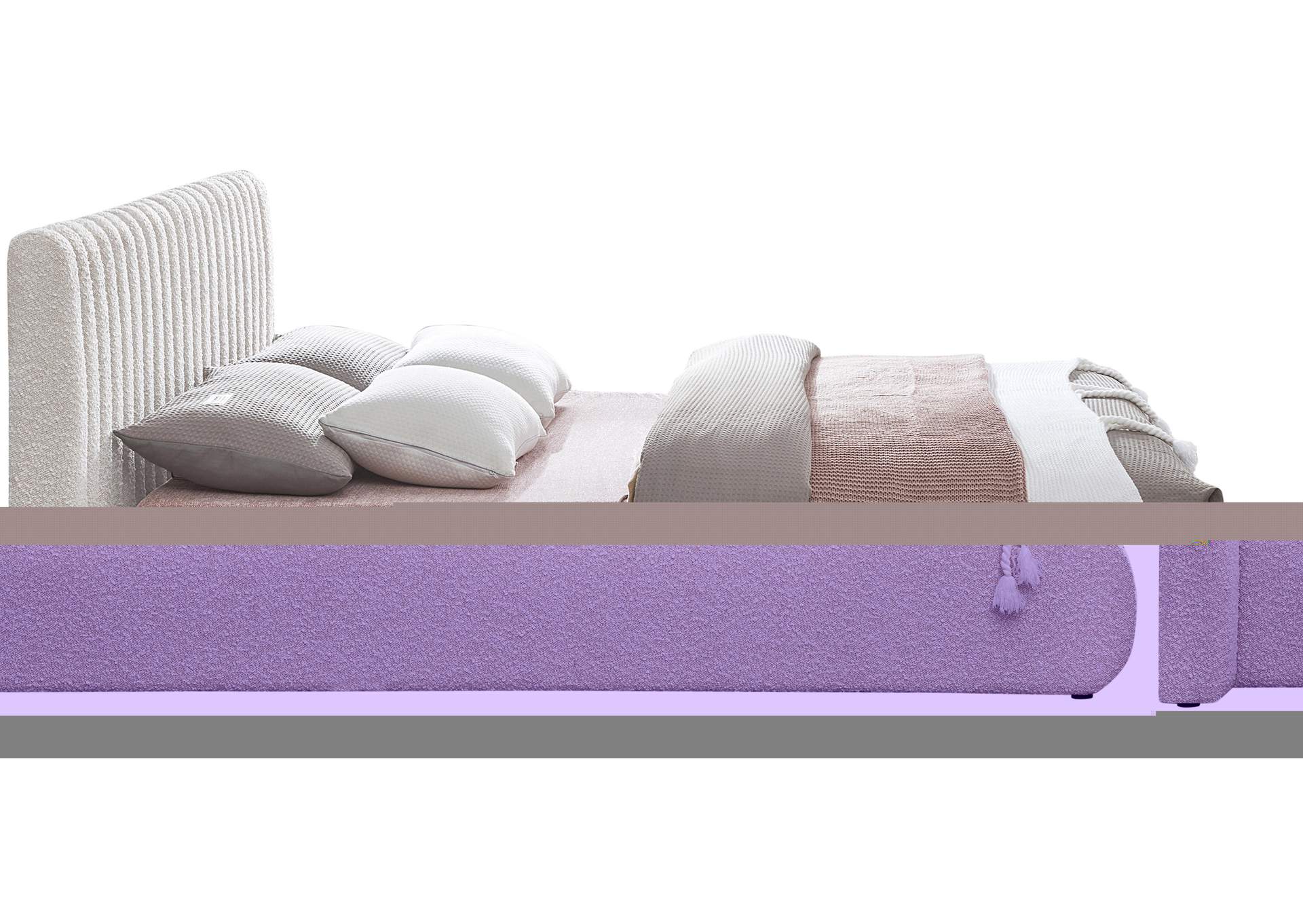 Nash Cream Boucle Fabric Full Bed,Meridian Furniture