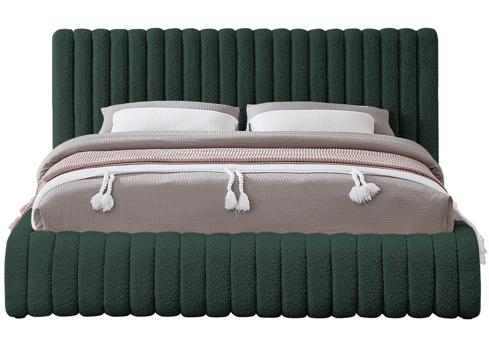 Nash Green Boucle Fabric Full Bed,Meridian Furniture