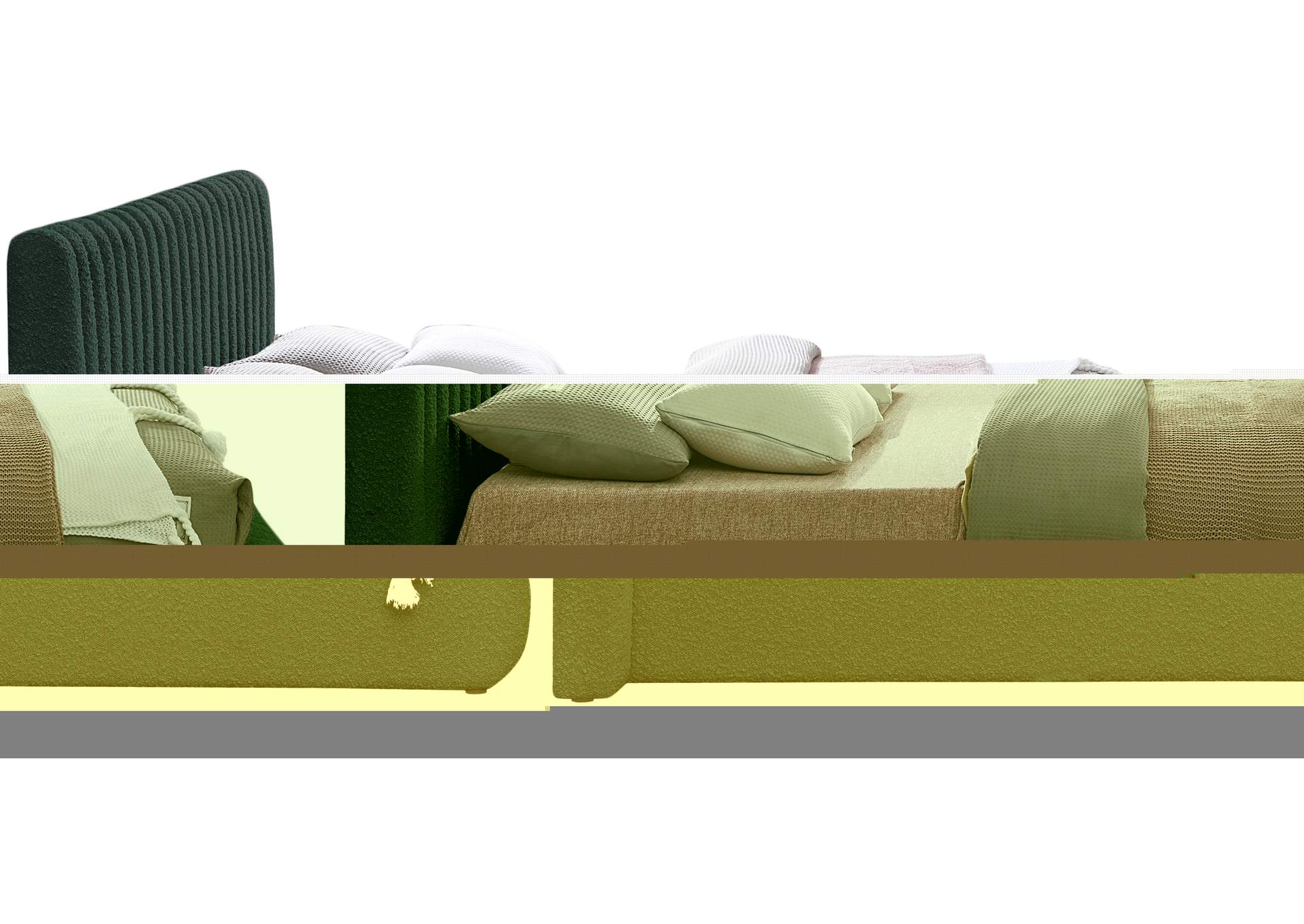Nash Green Boucle Fabric King Bed,Meridian Furniture