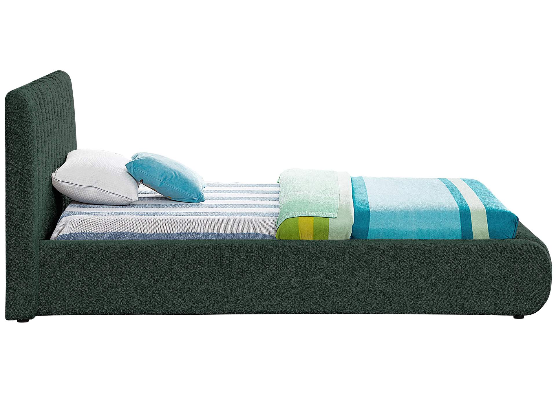 Nash Green Boucle Fabric Twin Bed,Meridian Furniture