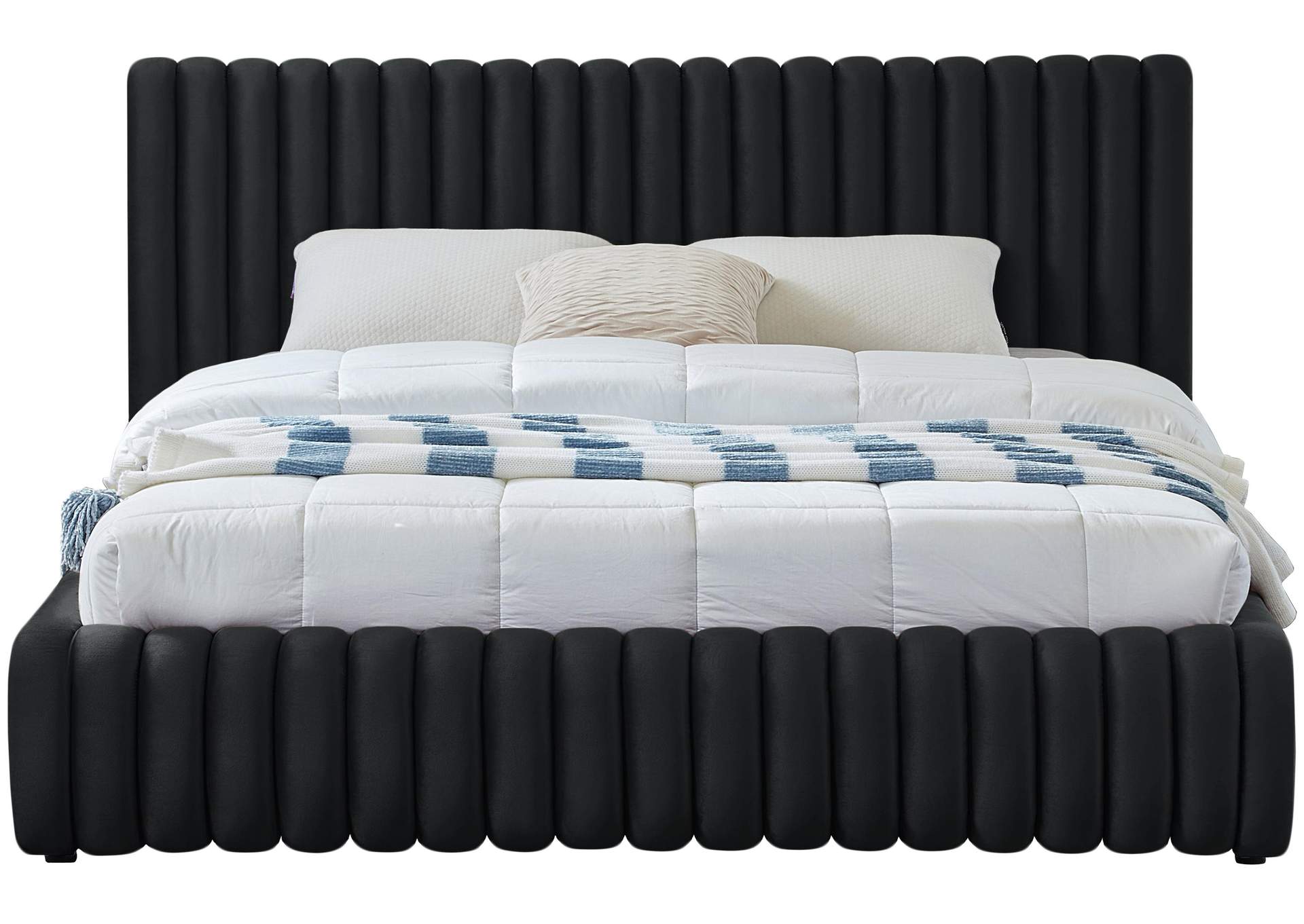Nico Black Velvet King Bed,Meridian Furniture