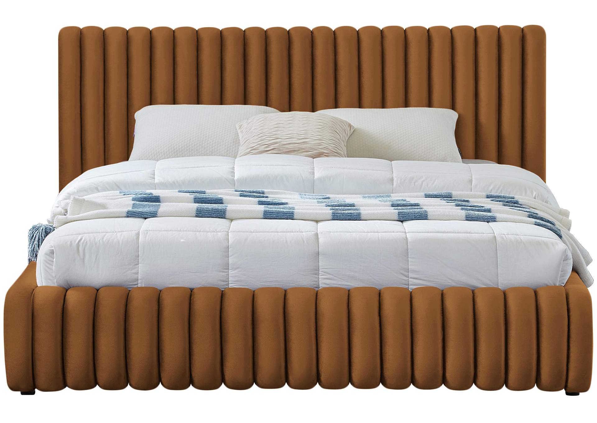 Nico Saddle Velvet King Bed,Meridian Furniture