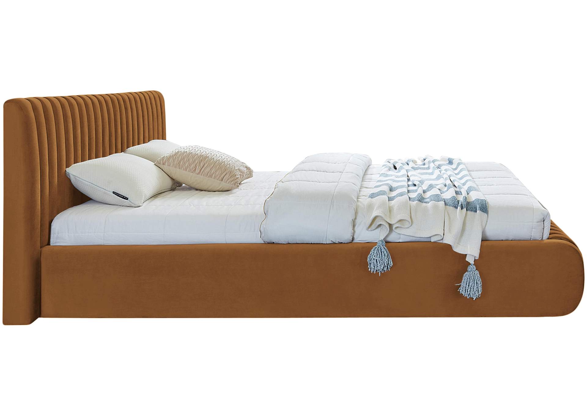 Nico Saddle Velvet King Bed,Meridian Furniture