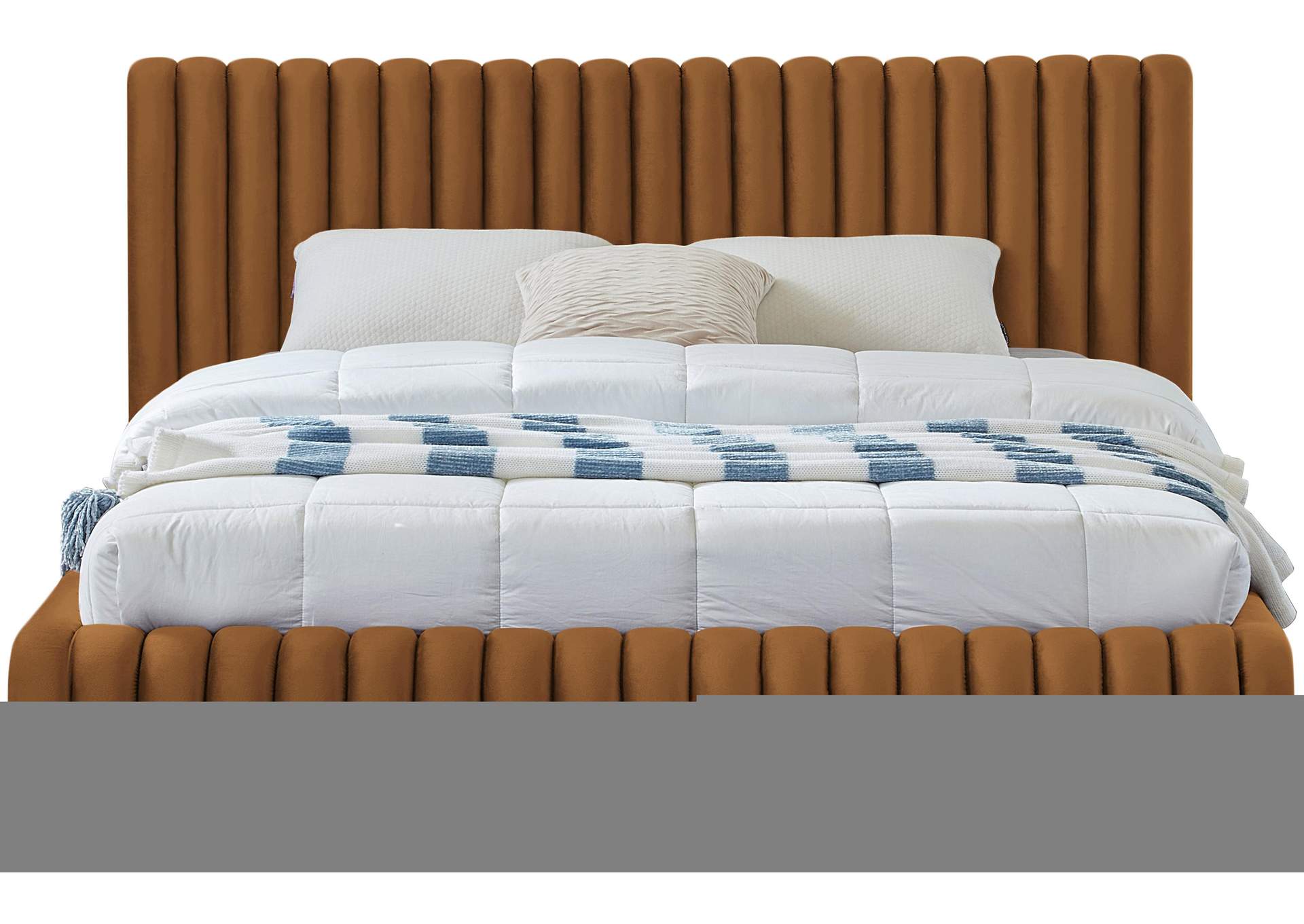 Nico Saddle Velvet Queen Bed,Meridian Furniture
