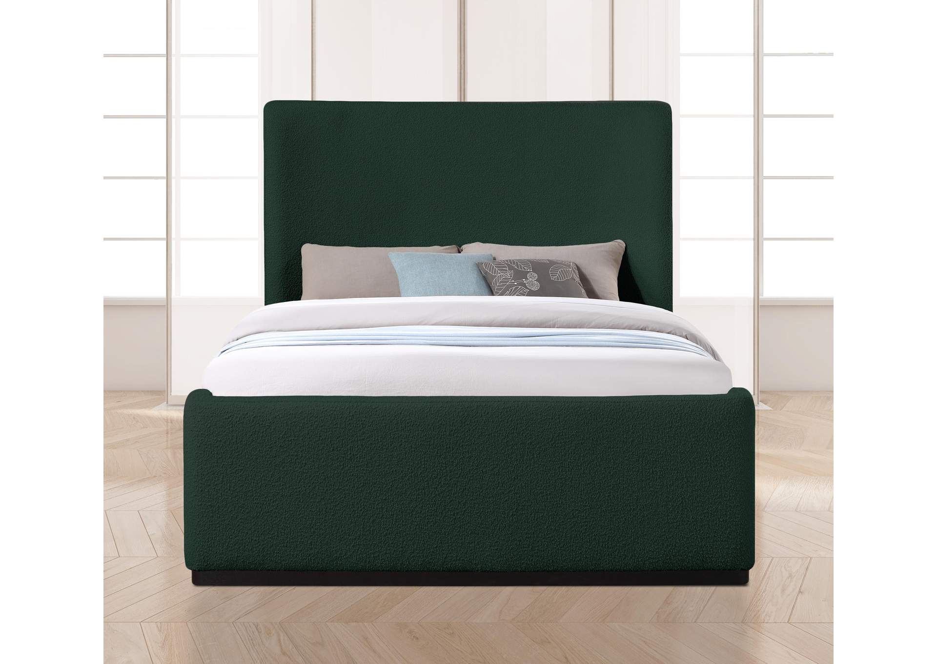 Oliver Green Boucle Fabric King Bed (3 Boxes),Meridian Furniture