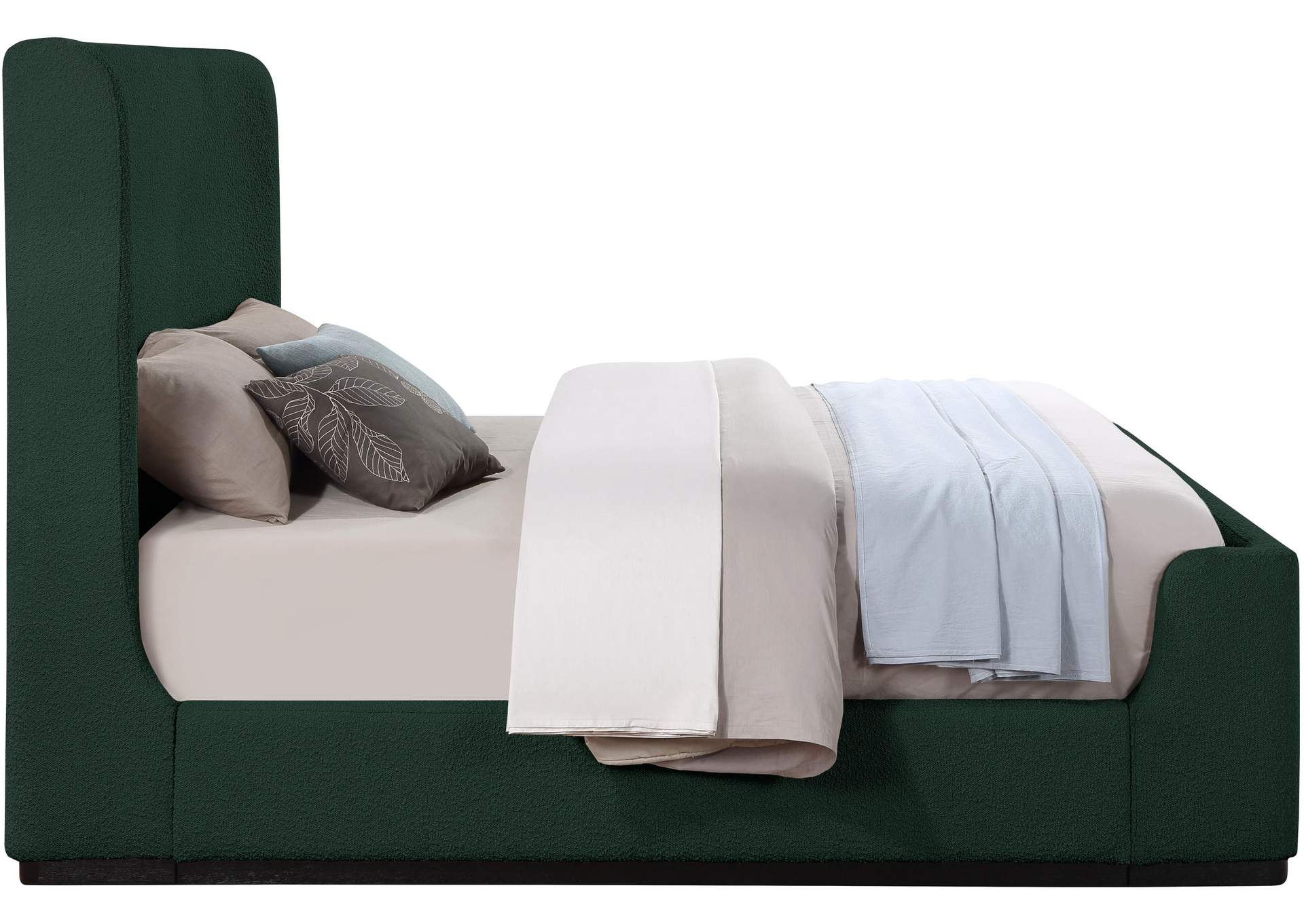 Oliver Green Boucle Fabric Queen Bed (3 Boxes),Meridian Furniture