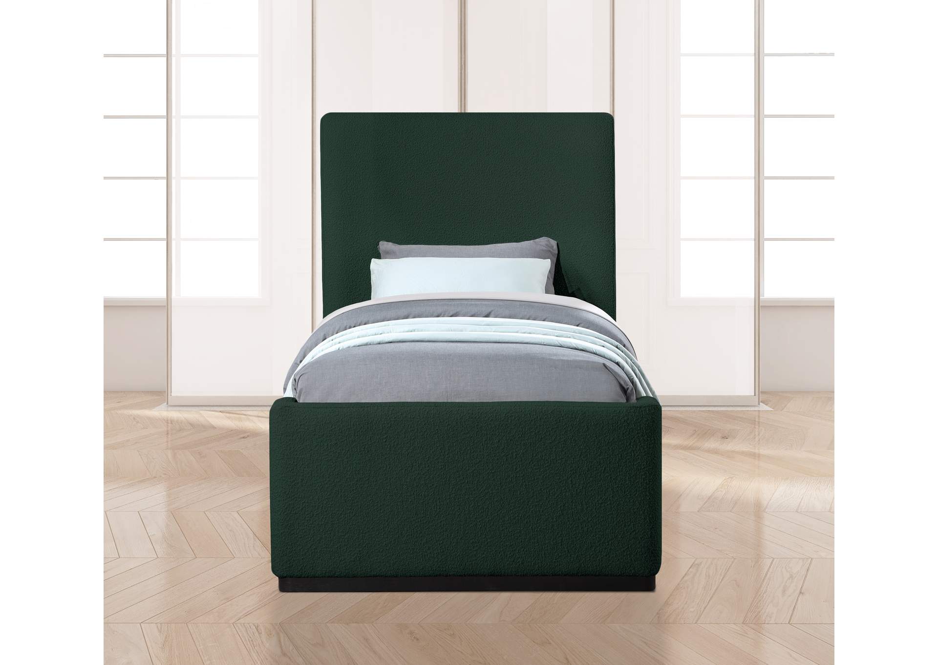 Oliver Green Boucle Fabric Twin Bed (3 Boxes),Meridian Furniture