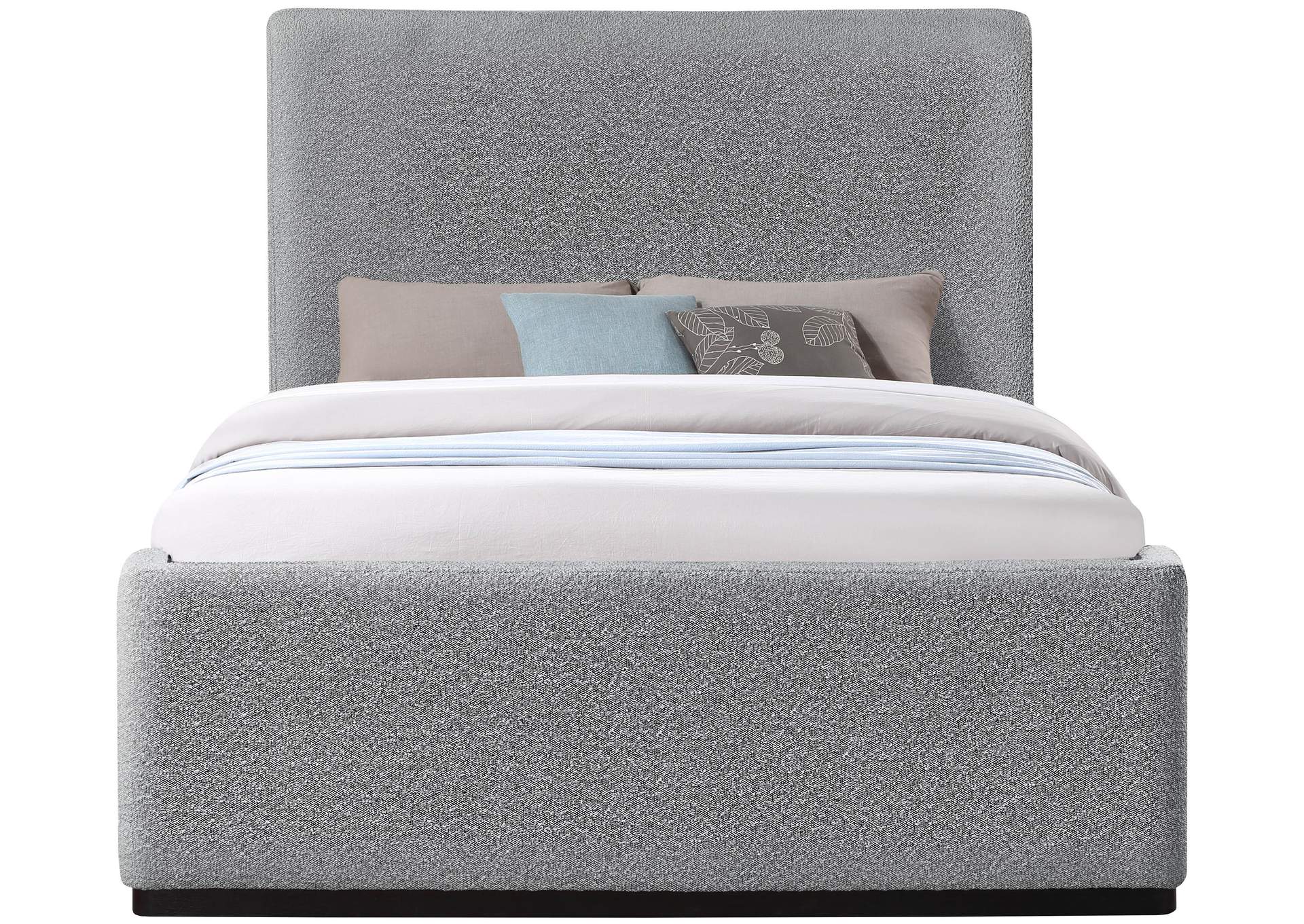 Oliver Grey Boucle Fabric King Bed (3 Boxes),Meridian Furniture