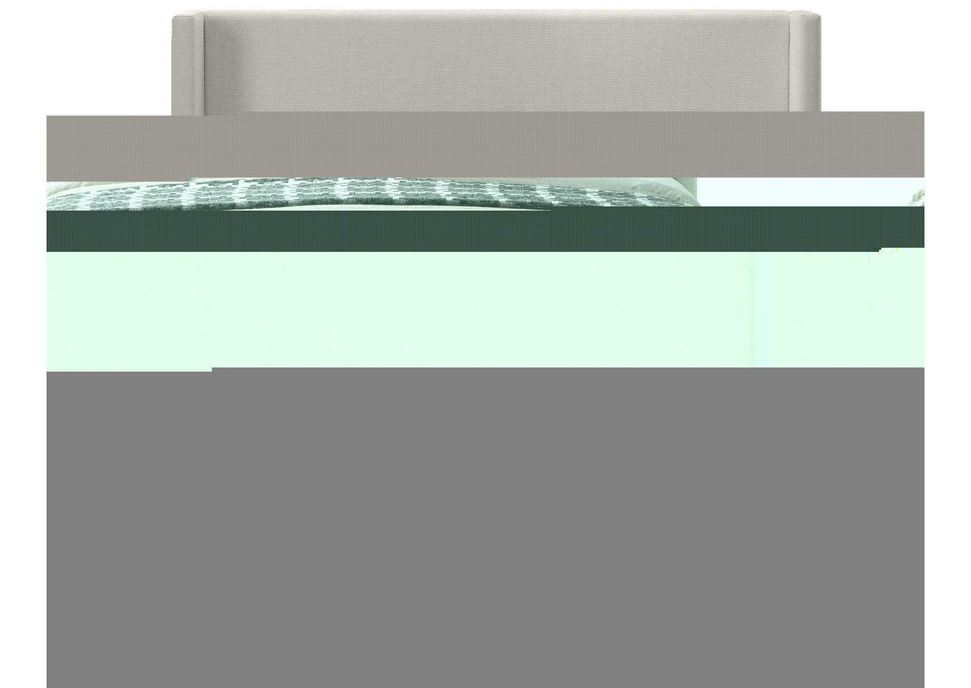Oxford Beige Linen Textured Fabric Queen Bed (3 Boxes),Meridian Furniture